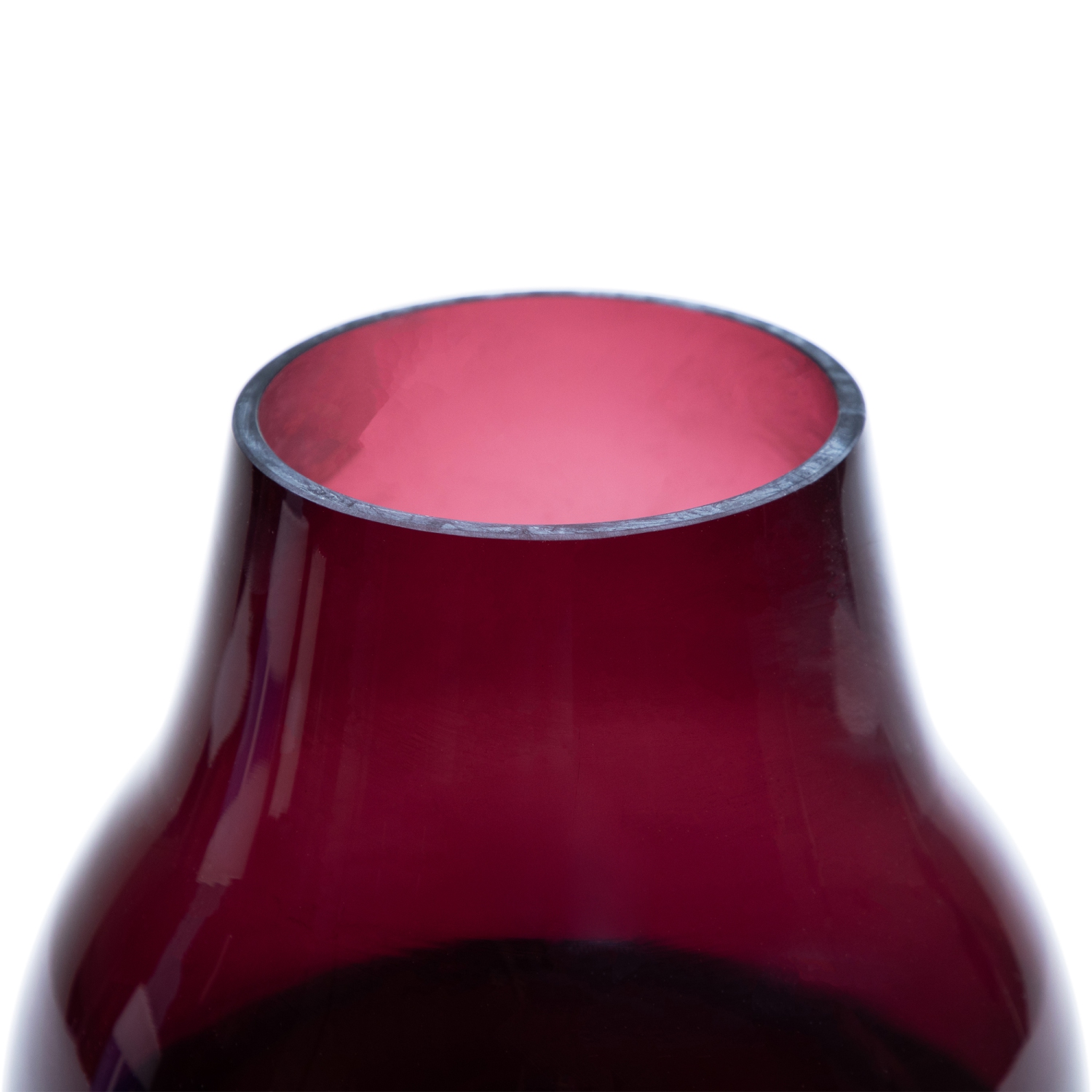 9.75" Merlot Colored Glass Pillar Candle Holder with Wooden Base