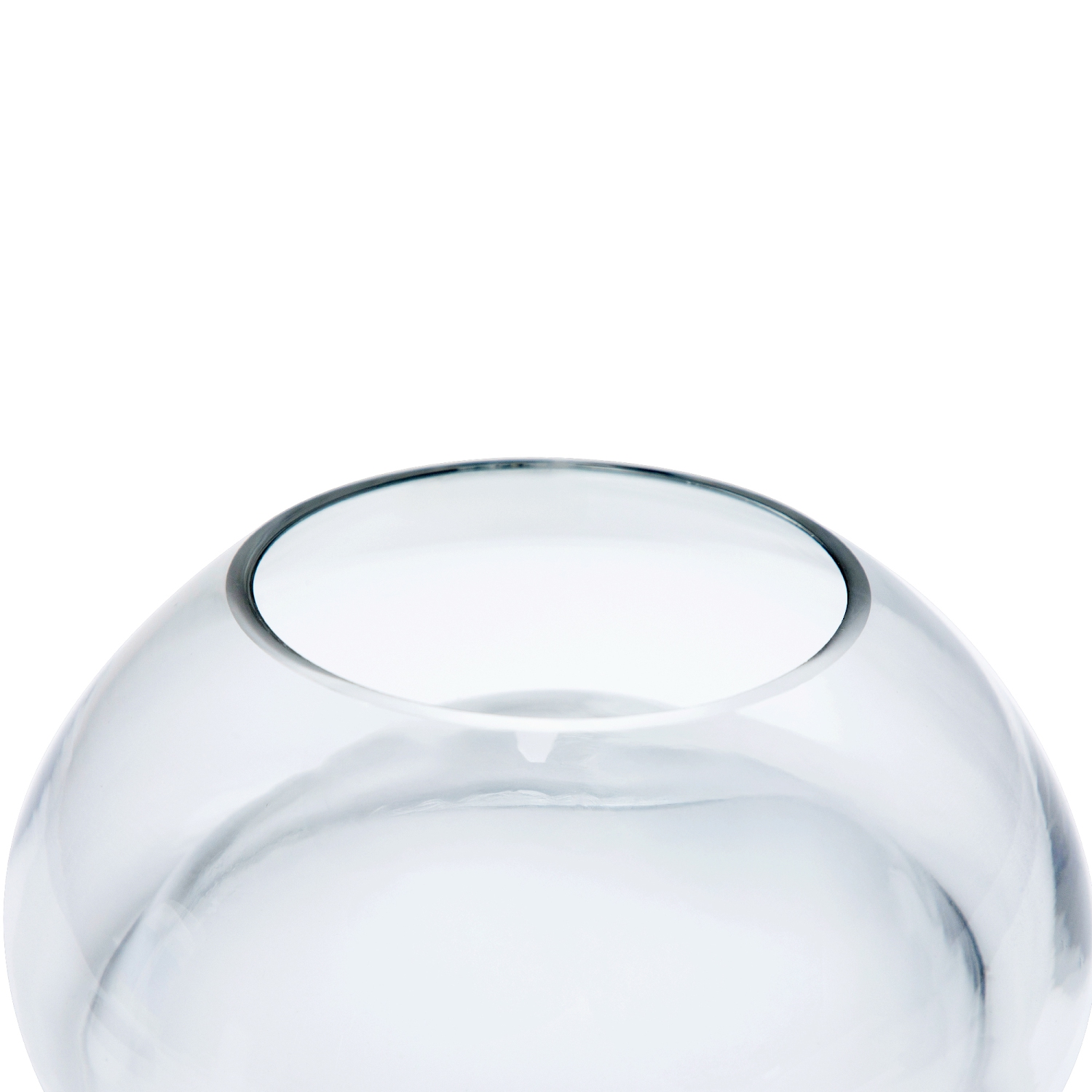 9.75" Transparent Glass Pillar Candle Holder with Wooden Base