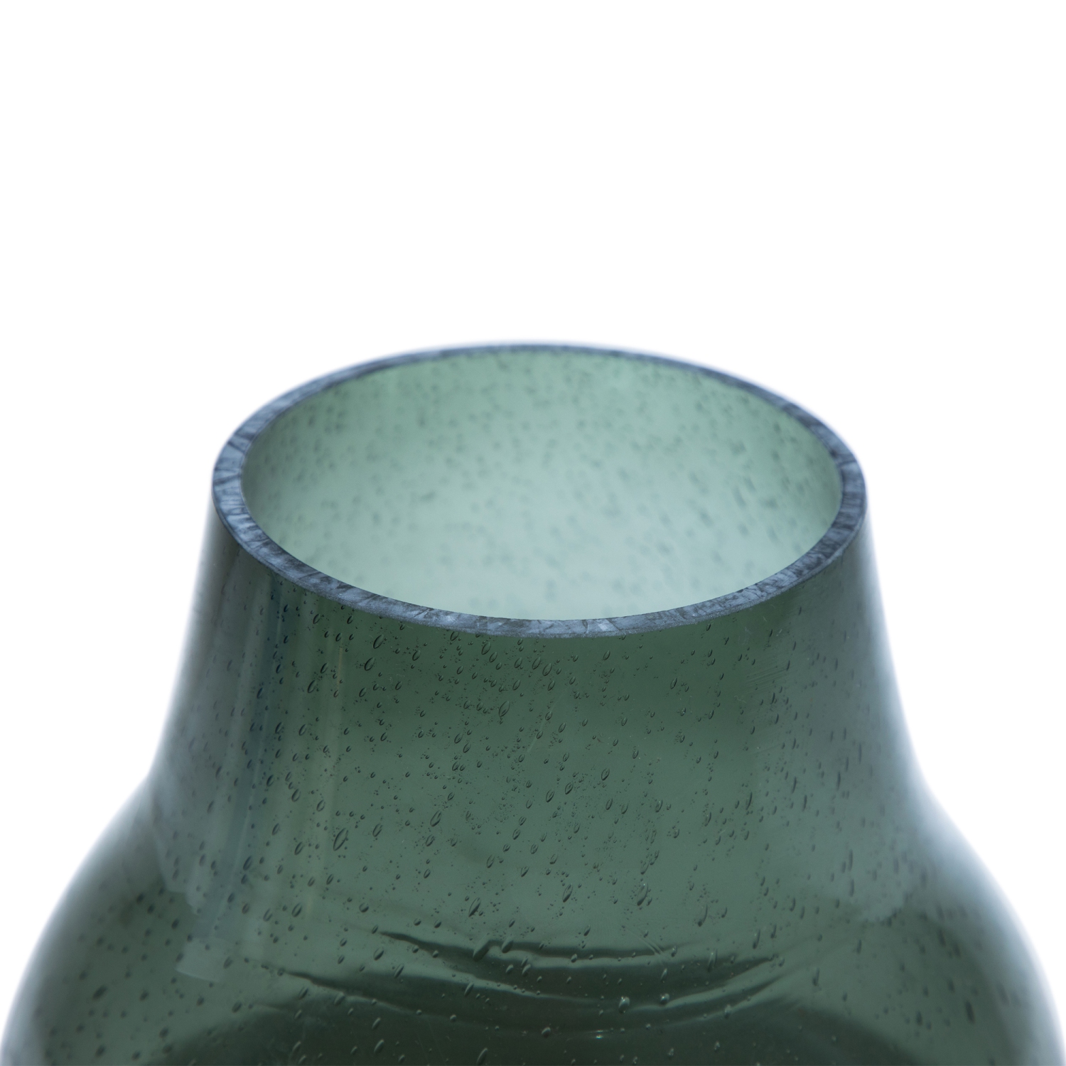 9.75" Storm Gray Bubble Glass Pillar Candle Holder with Wooden Base