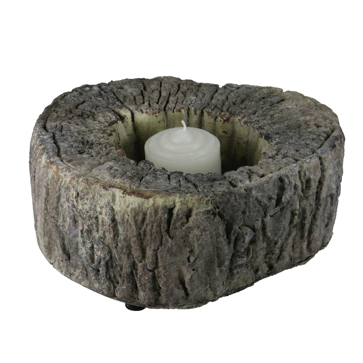 6.75" Eye-Catching Textured and Rustic Woodland Tree Trunk Candle Holder