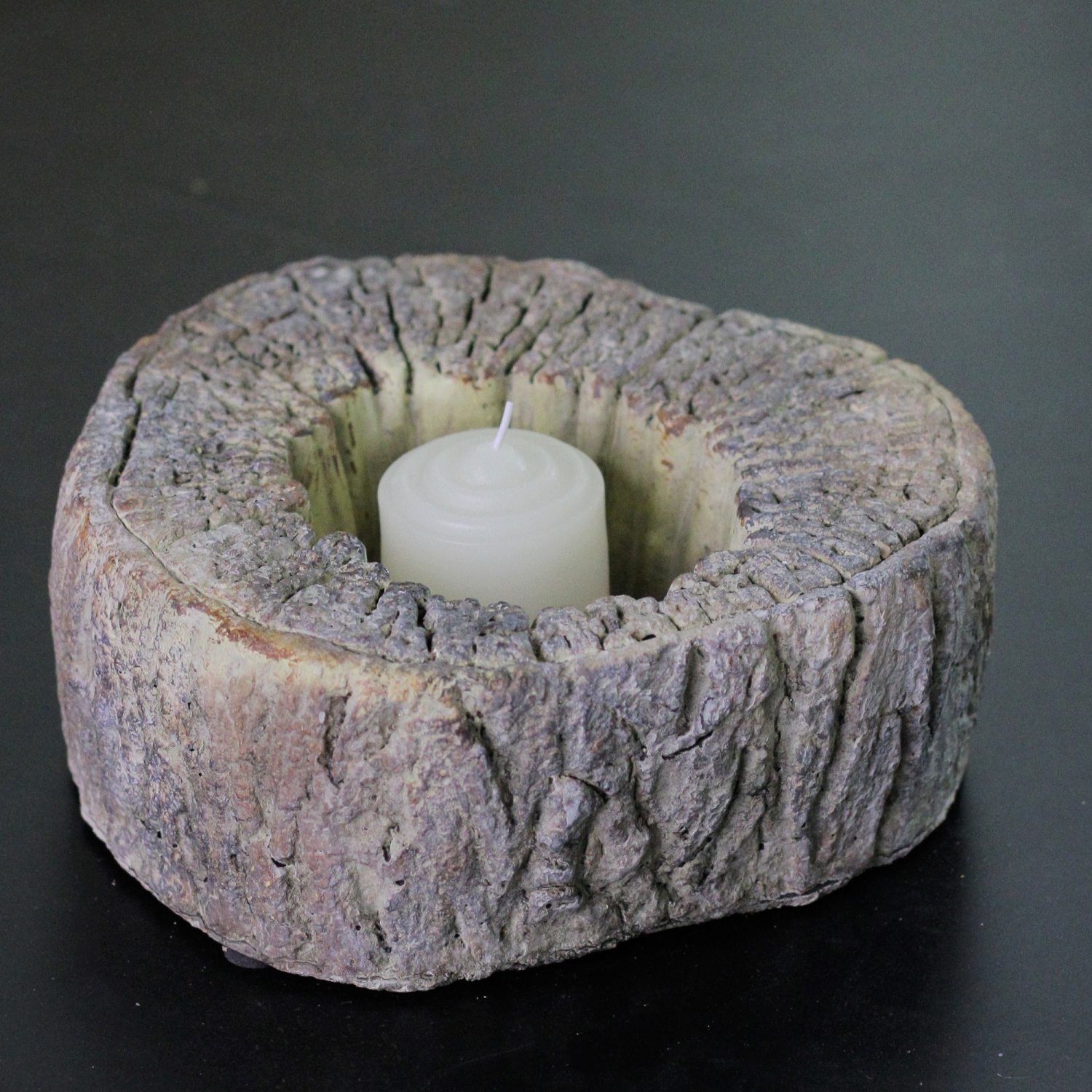 6.75" Eye-Catching Textured and Rustic Woodland Tree Trunk Candle Holder