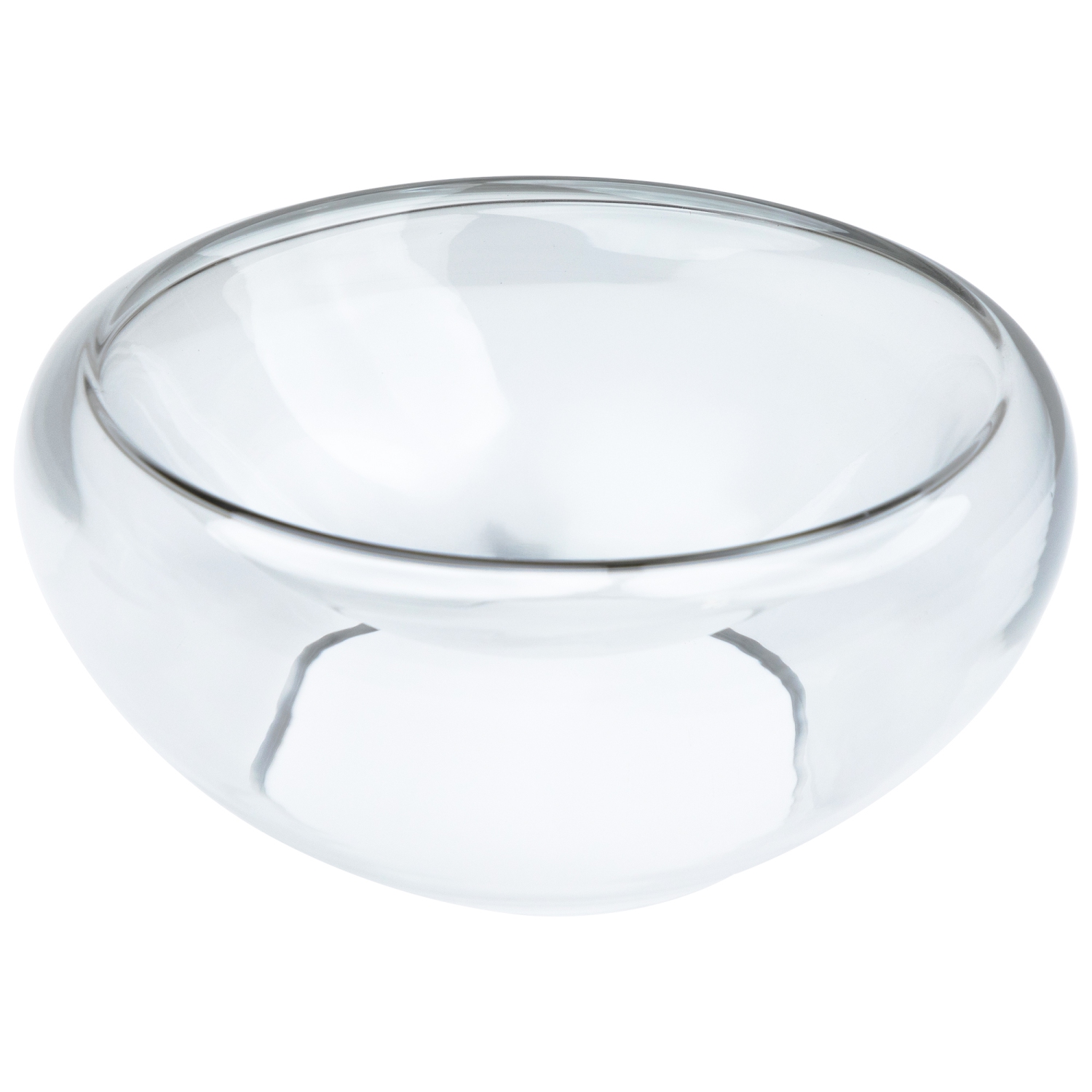 9" Transparent Glass Pillar Candle Holder with Concave Interior