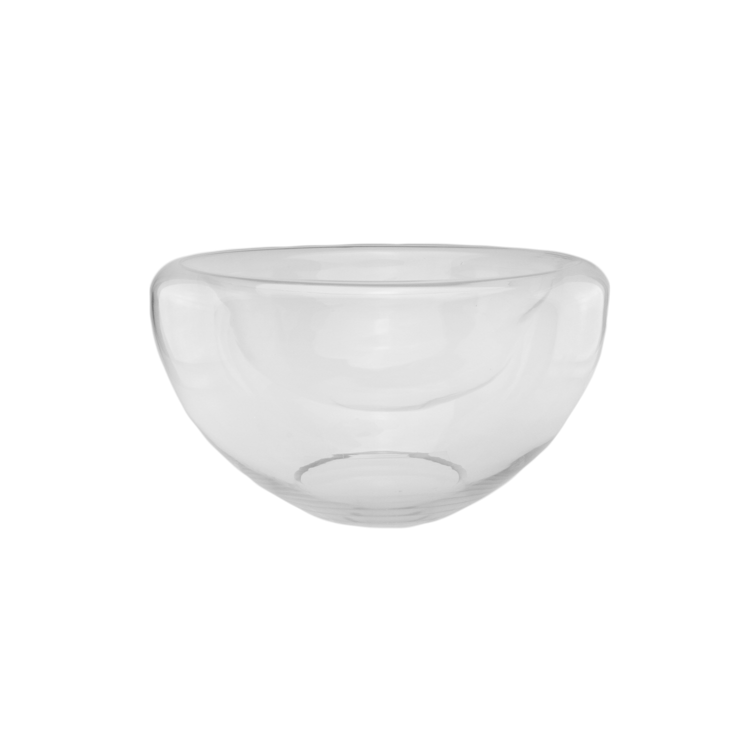 13" Transparent Glass Pillar Candle Holder with Concave Interior