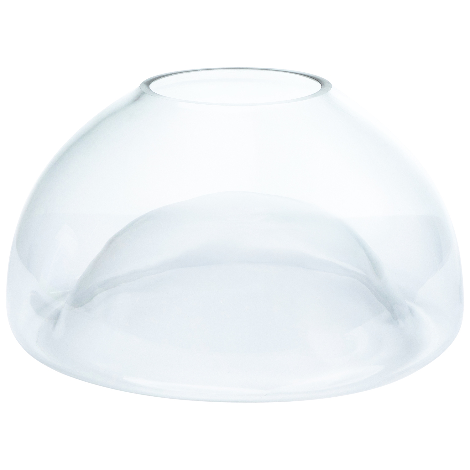 13" Transparent Glass Pillar Candle Holder with Concave Interior