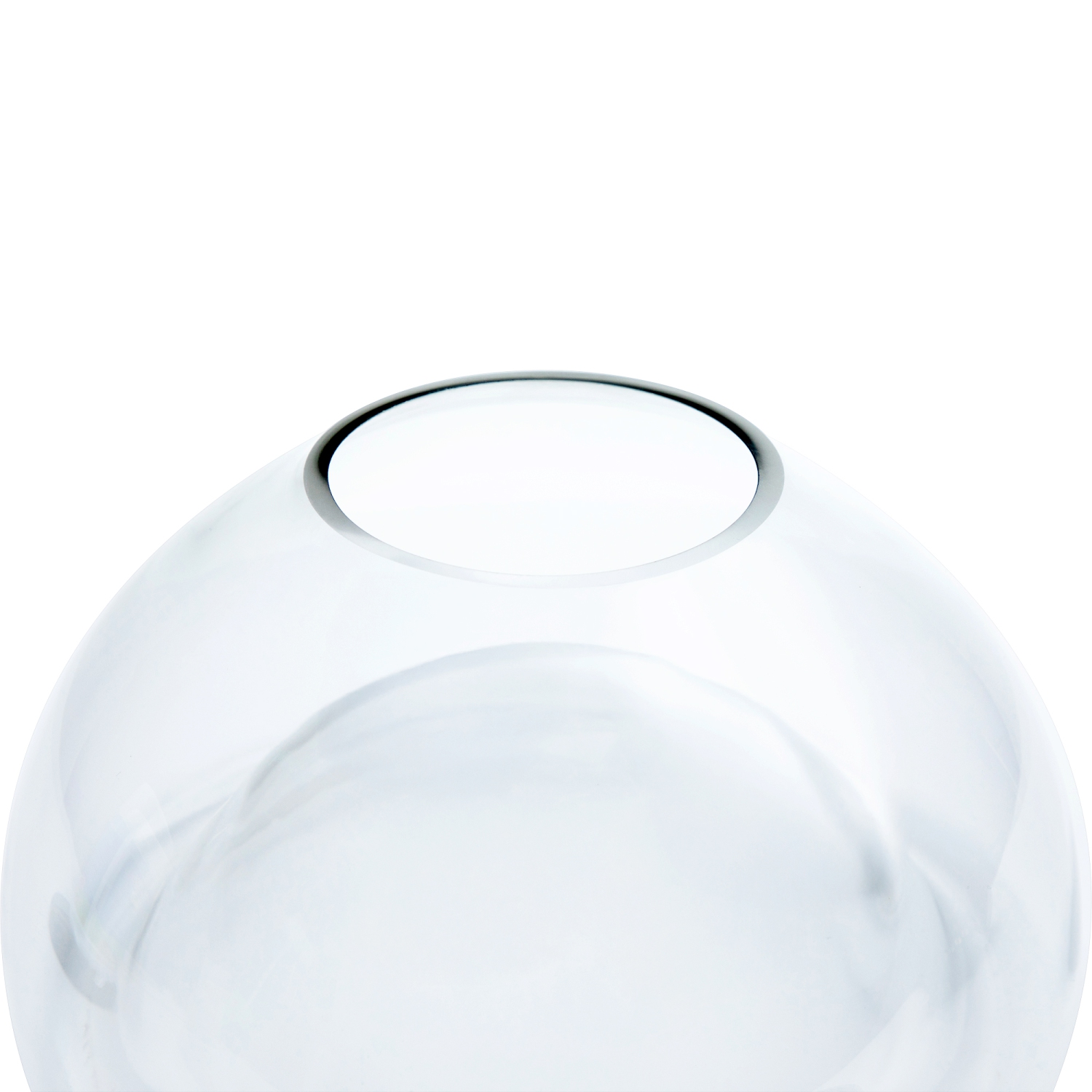 13" Transparent Glass Pillar Candle Holder with Concave Interior