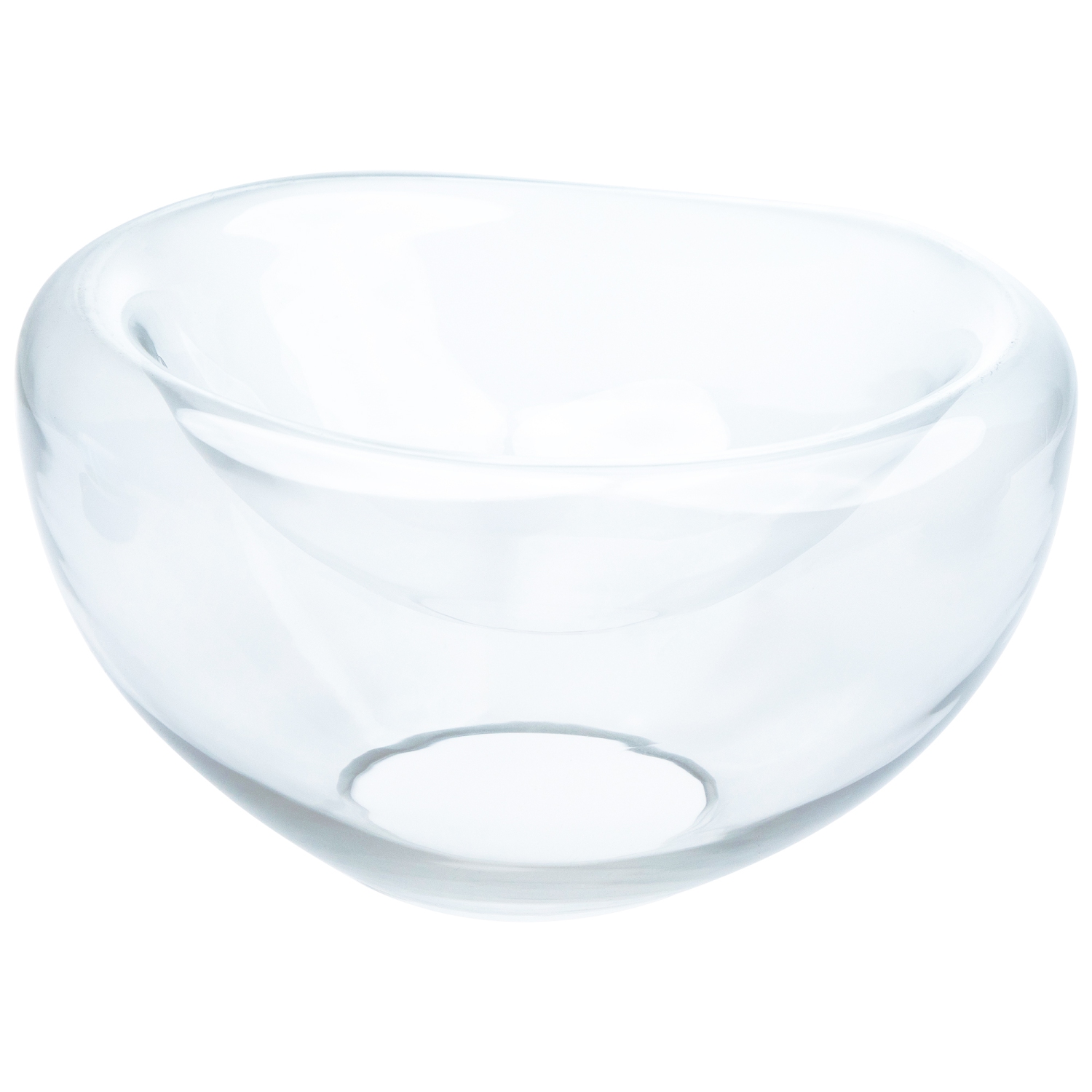 13" Transparent Glass Pillar Candle Holder with Concave Interior