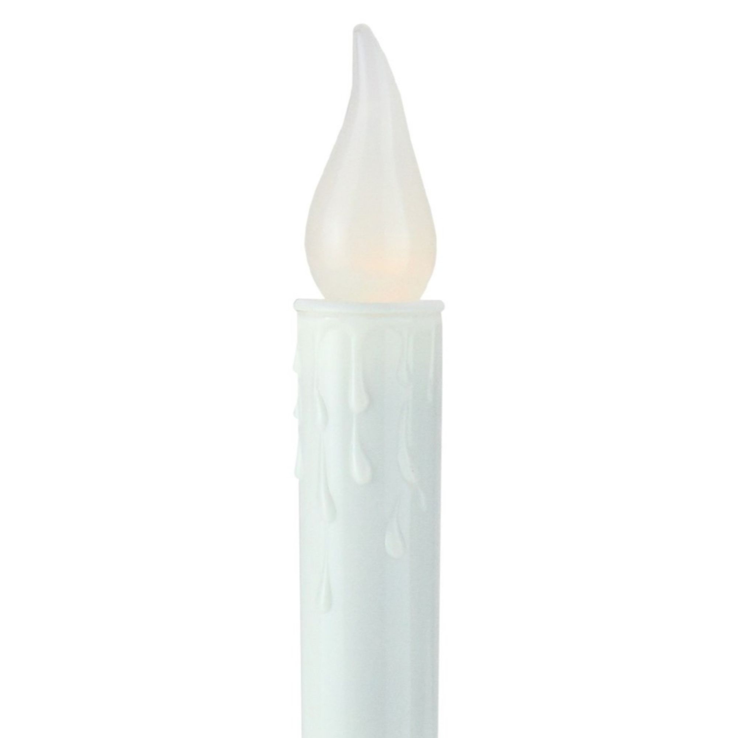 8.5" Pre-Lit White and Gold LED Flickering Window Christmas Candle Lamp