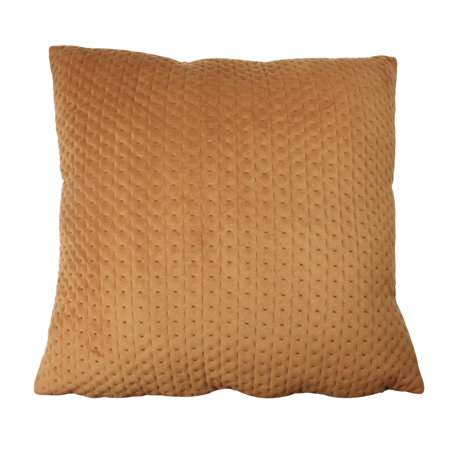 Coussin décoratif carré texturé orange contemporain de 16 po