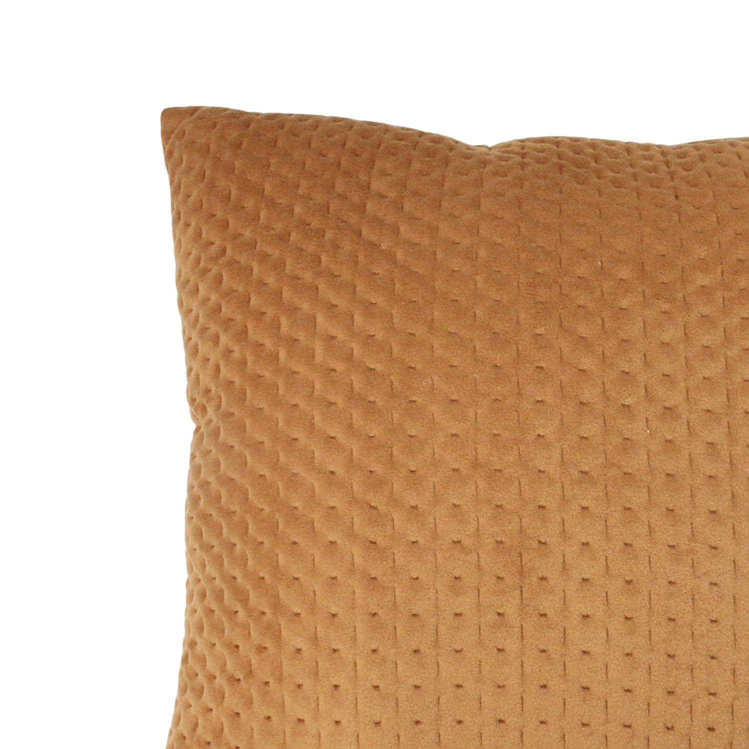 Coussin décoratif carré texturé orange contemporain de 16 po
