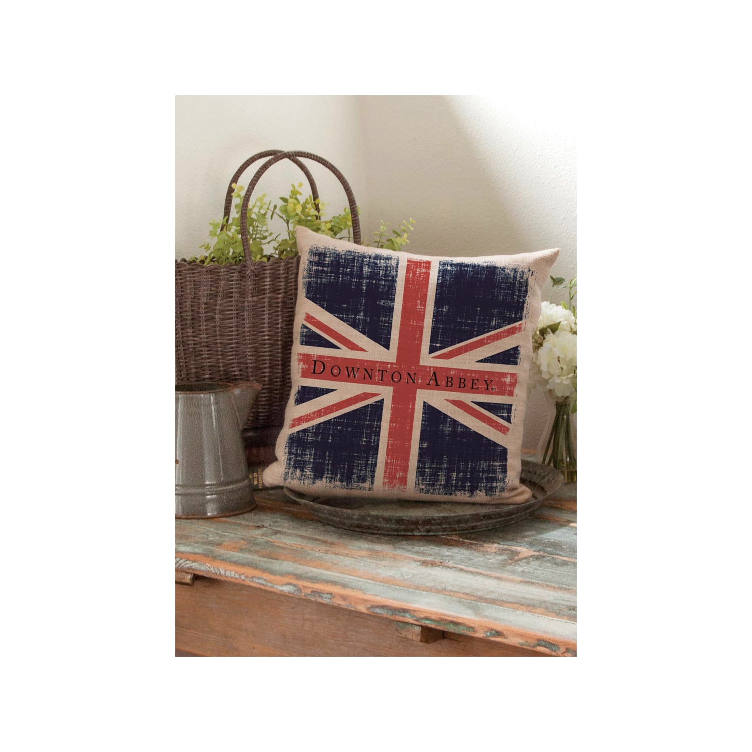Coussin décoratif carré Downton Abbey British Union Jack, 18 po