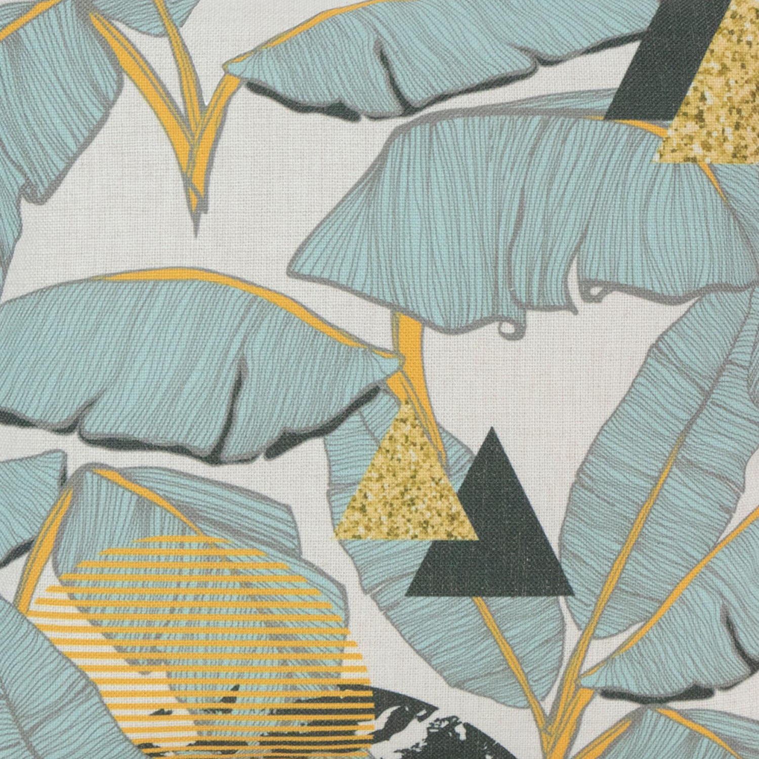 18" Green and Yellow Tropical Banana Leaf Square Throw Pillow