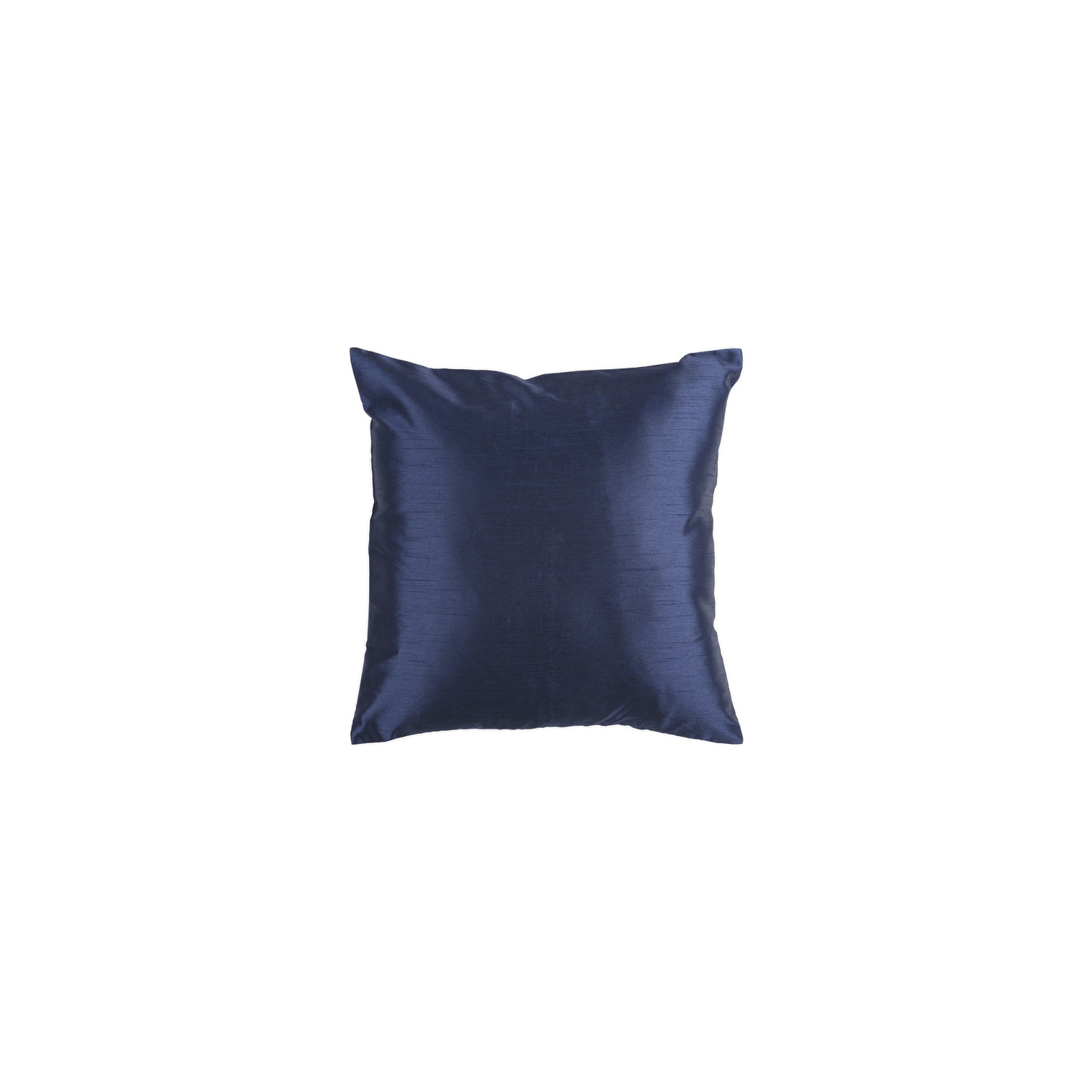 22" Shiny Solid Navy Blue Decorative Down Throw Pillow