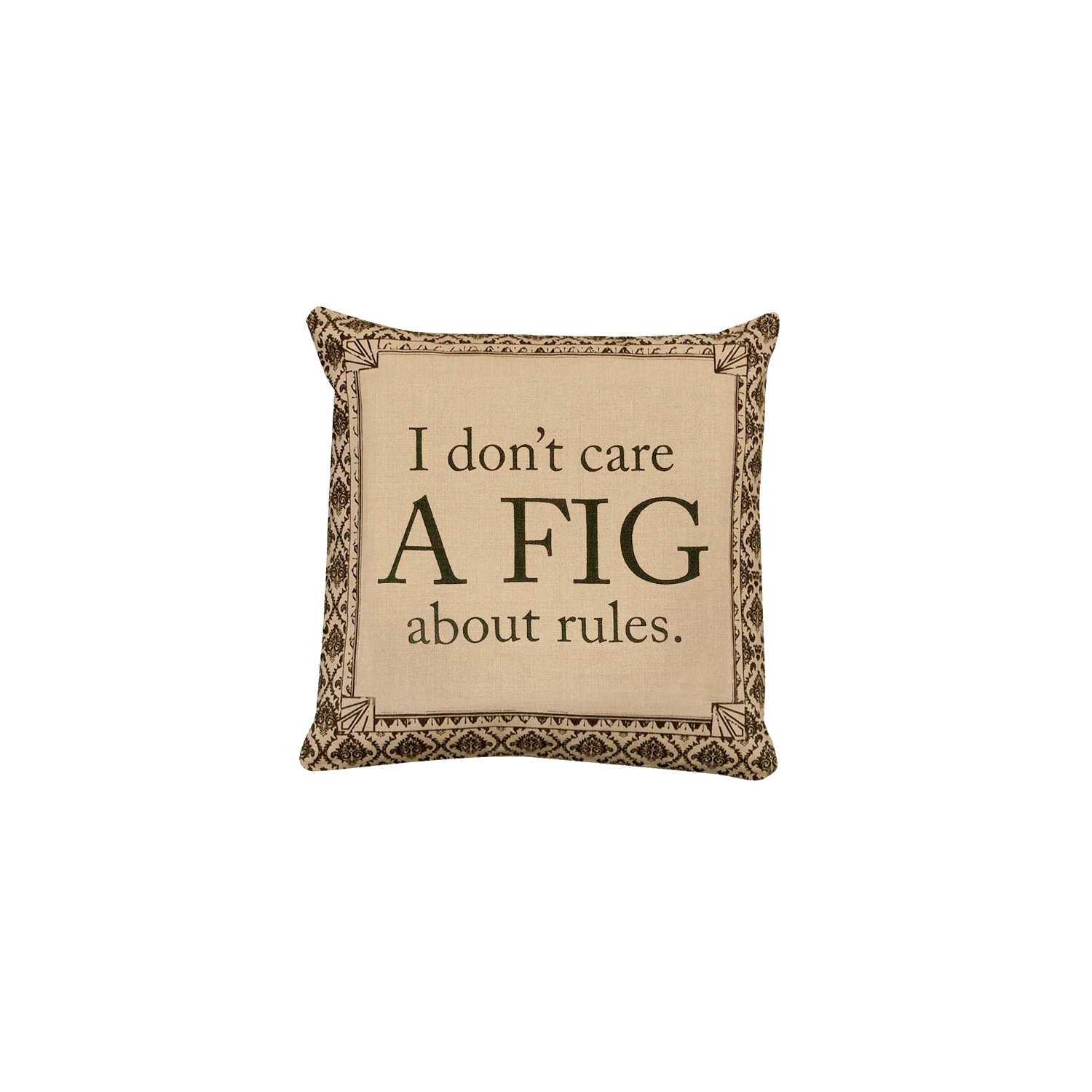 Coussin décoratif carré « Don’t Care a figue About Rules » de 18 po de Downton Abbey Life