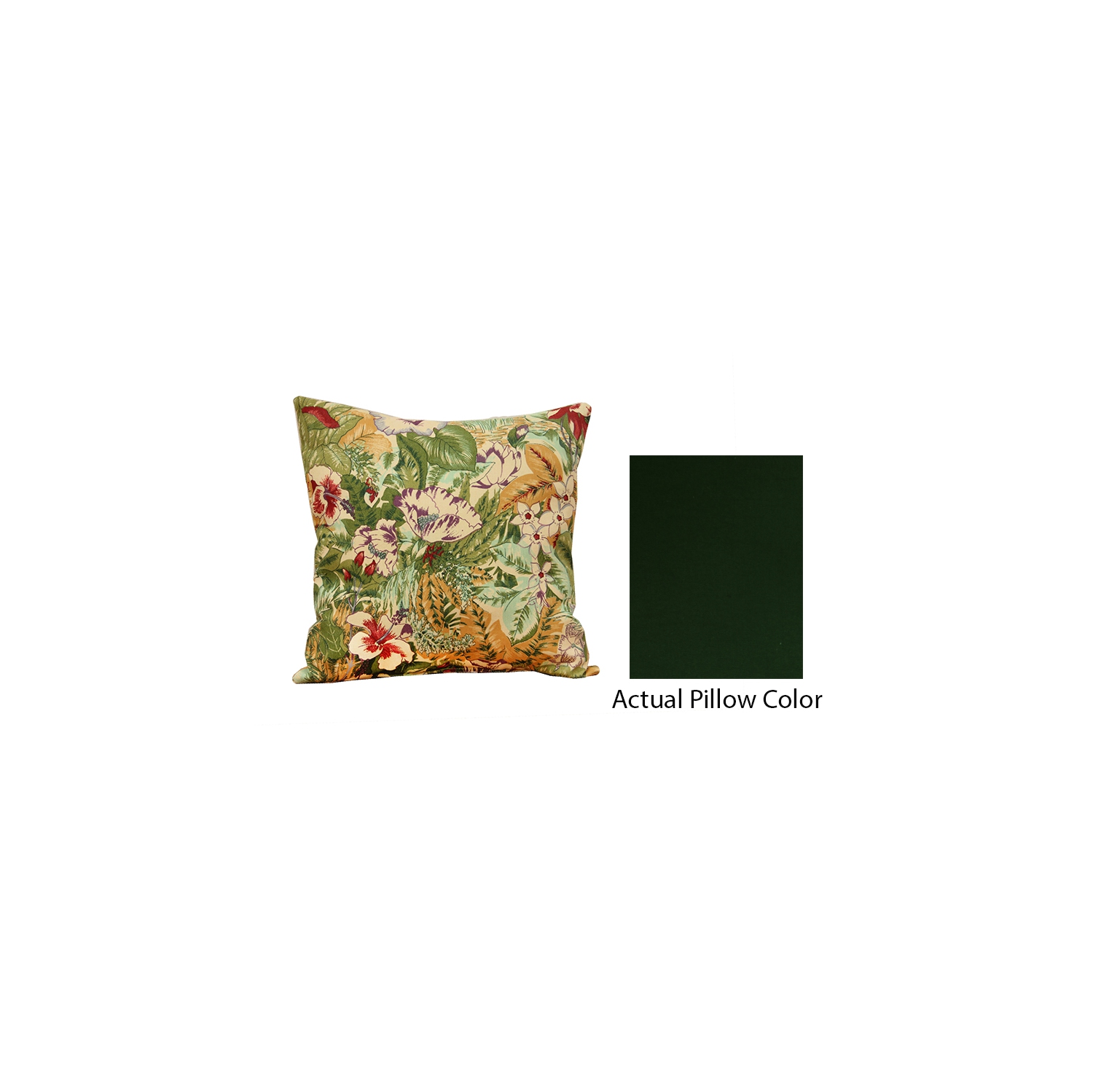 18" Decorative Square Throw Pillow - Dark Green