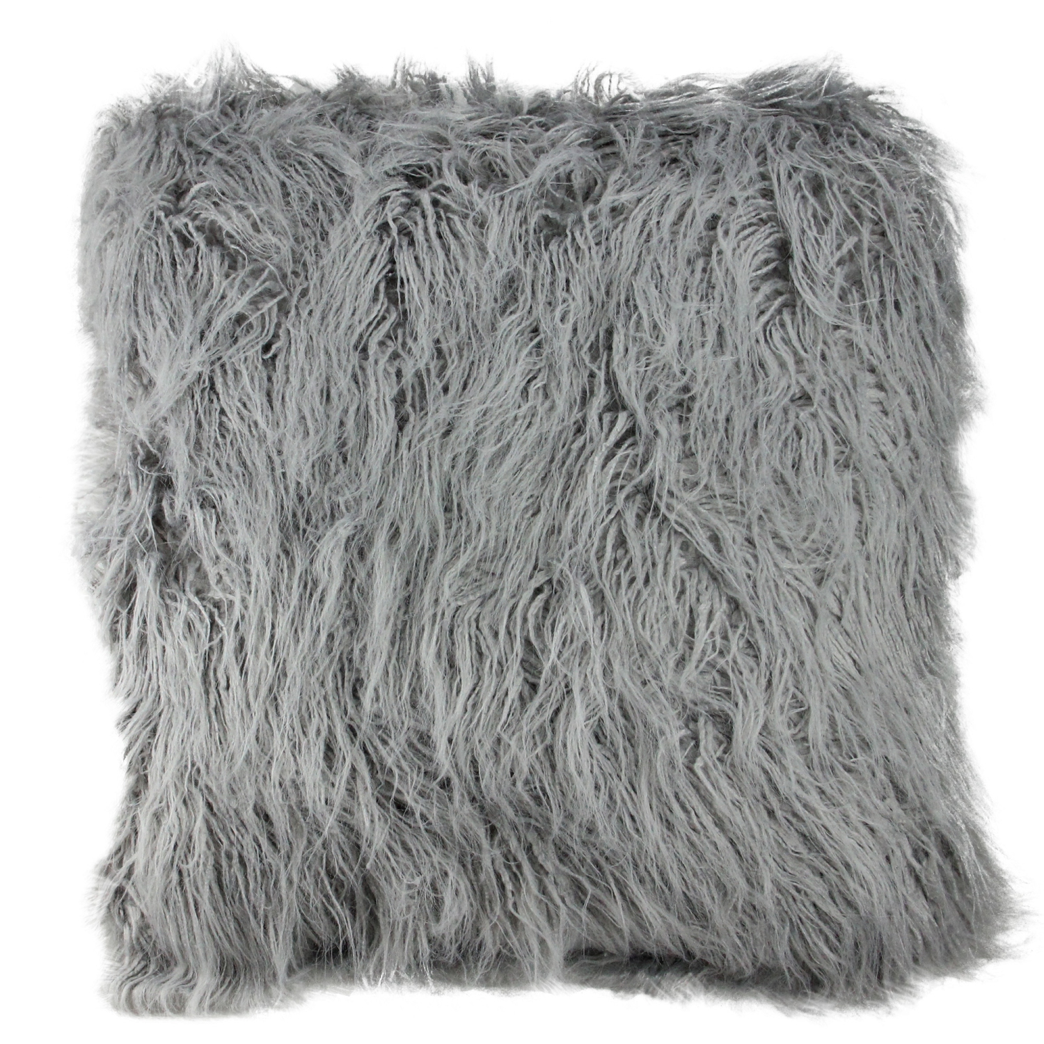 Coussin décoratif carré contemporain gris nuage de 18 po