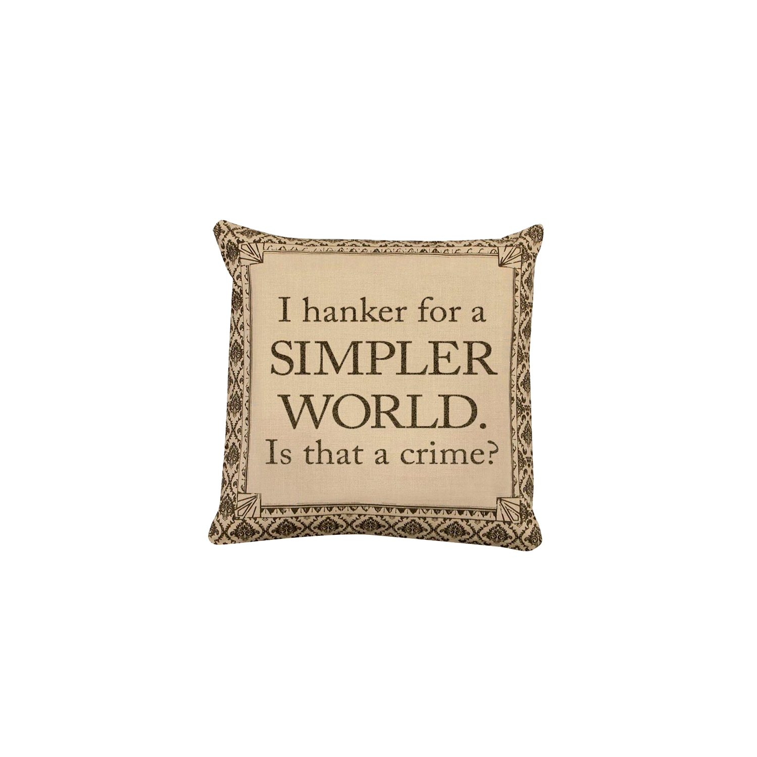 18" Downton Abbey Life "Simpler World" British Decorative Damask Square Throw Pillow