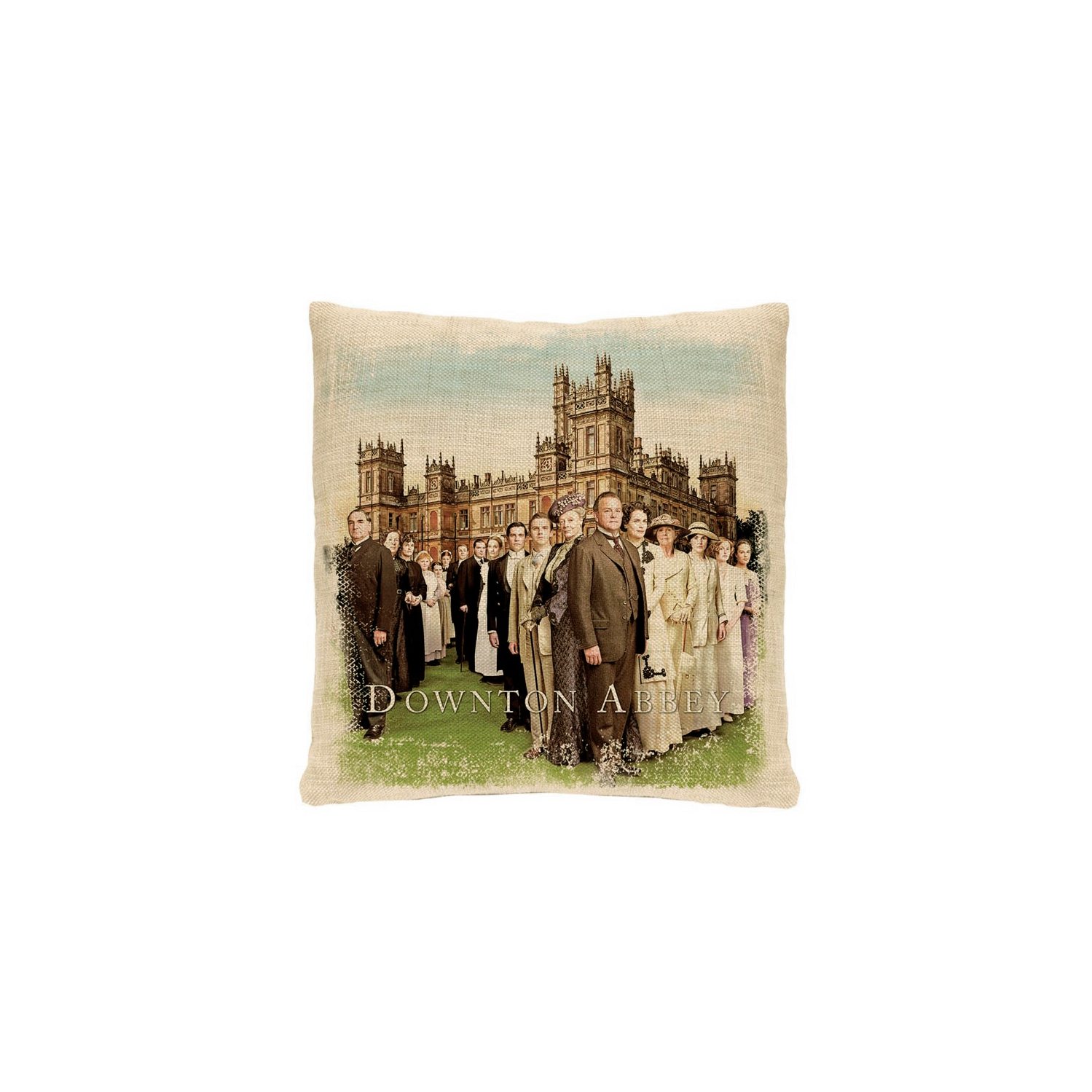 Coussin décoratif carré « Downton Abbey », 18 po, fonte britannique