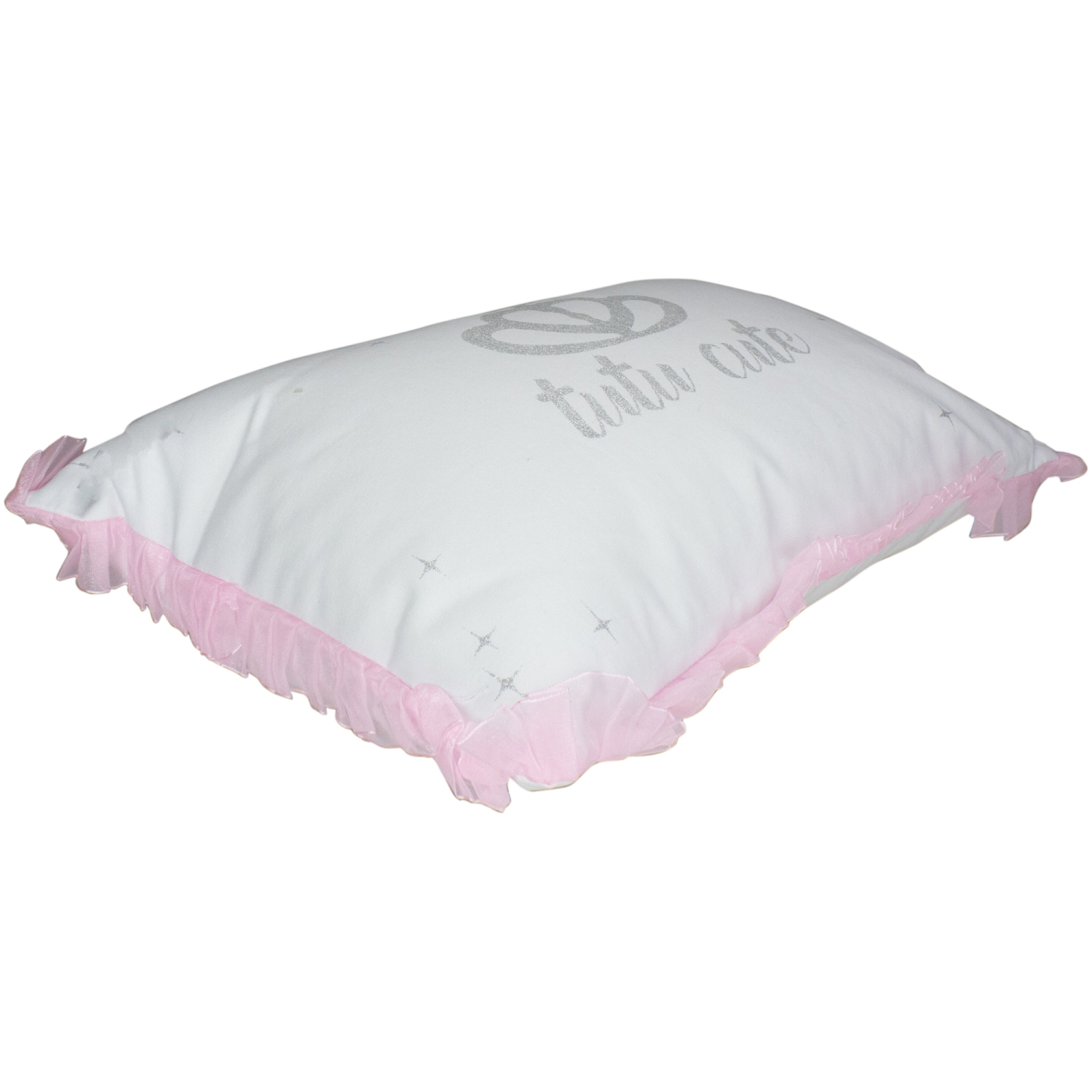 Coussin rectangulaire « Ballerina Pink » avec paillettes « Tutu Cute » de 17.5 po