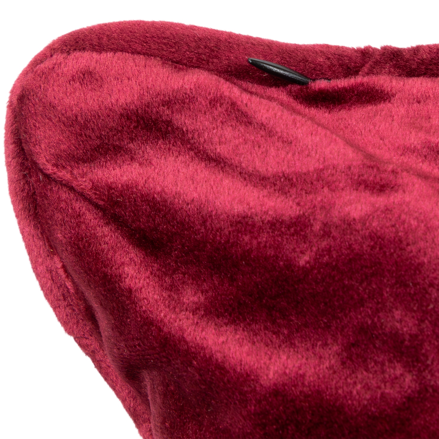 17" Wine Red Plush Velvet Solid Square Throw Pillow with Piped Edging