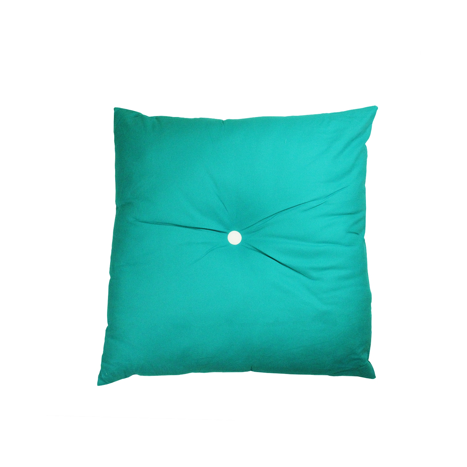 30" Urban Life Over-Sized Solid Turquoise Blue and White Tufted Decorative Floor Throw Pillow