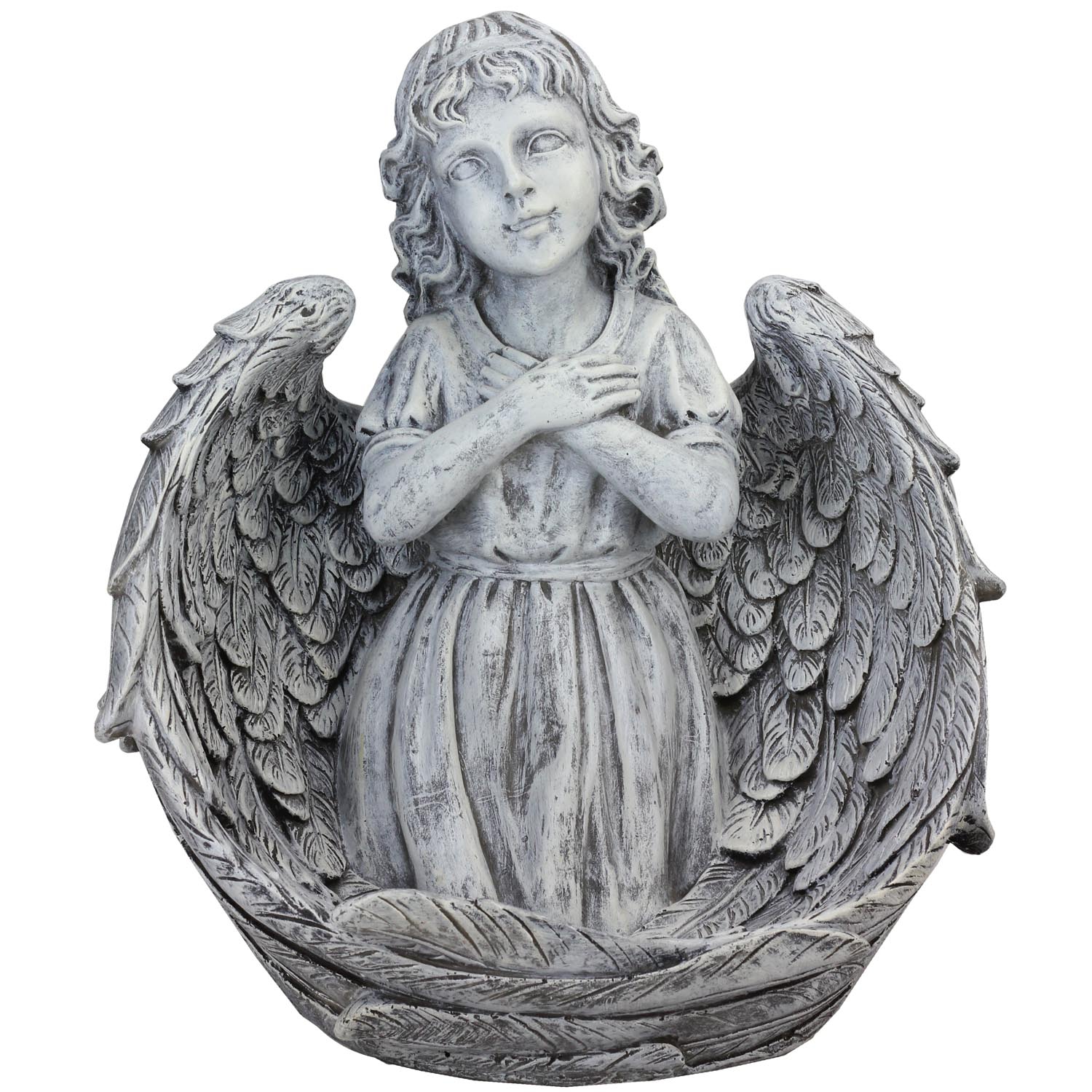 16" Angel Child Wrapped in Wings Religious Outdoor Garden Statue