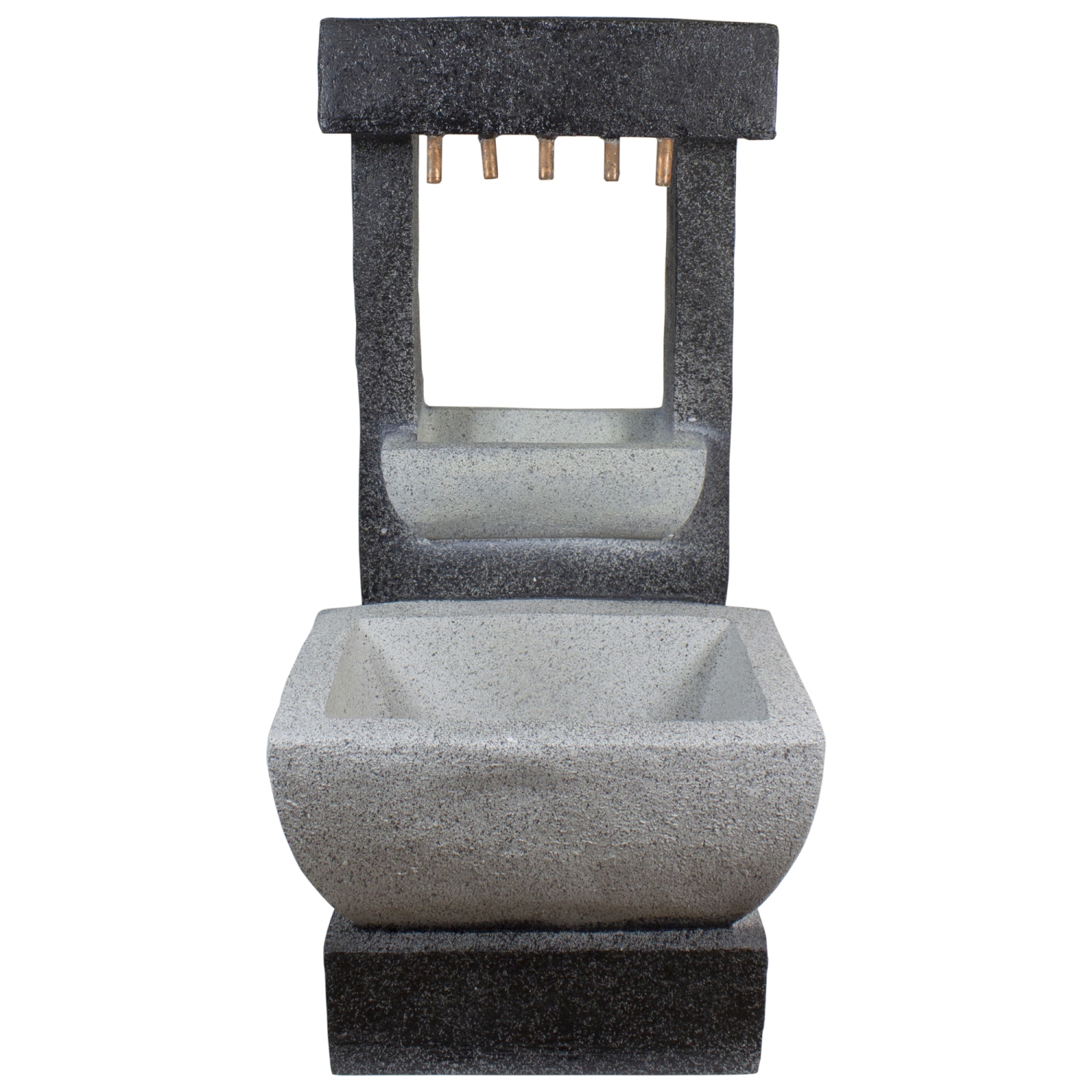 26" LED Lighted Rainfall Outdoor Water Fountain with Planter