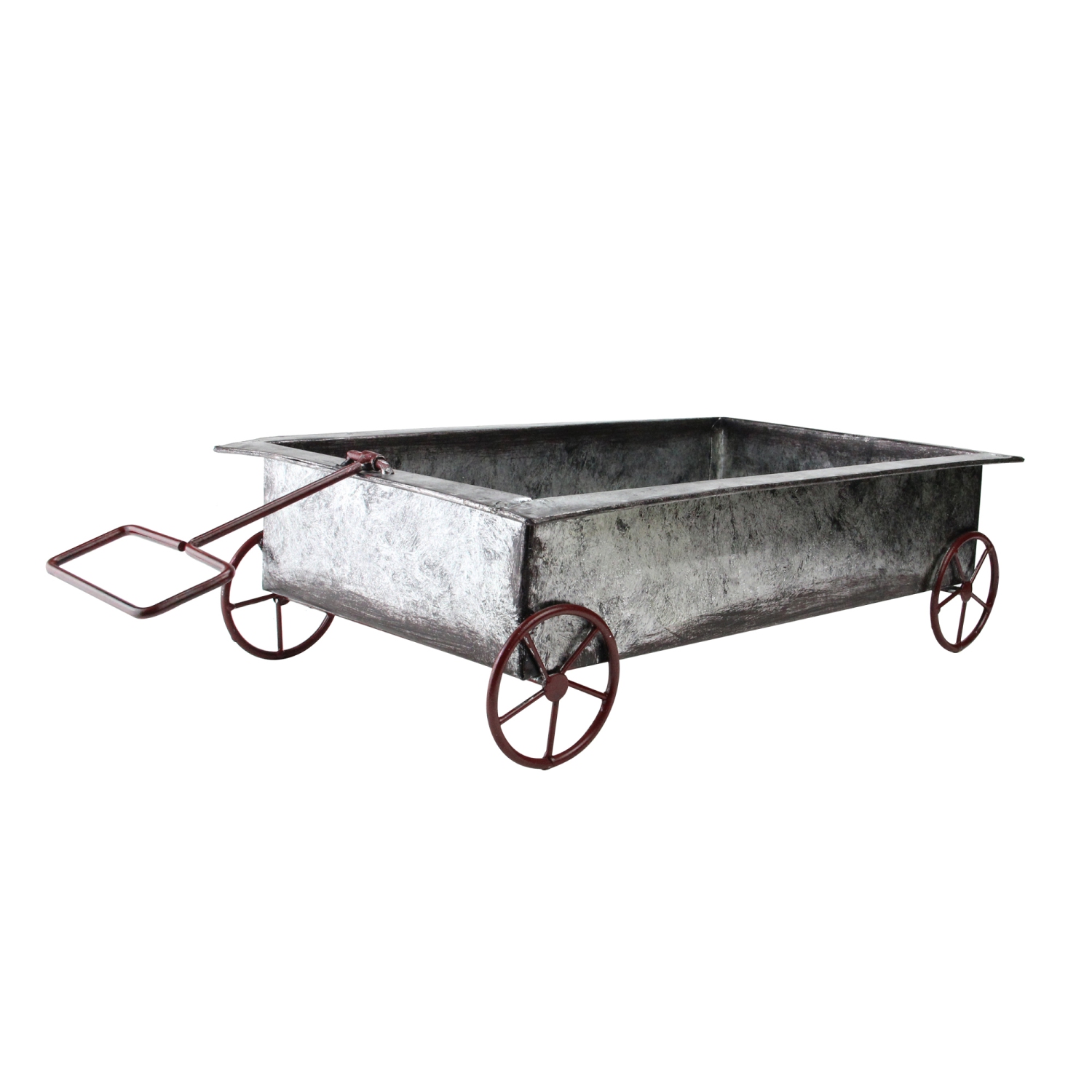 16.25" Gray Iron Wagon Display Piece