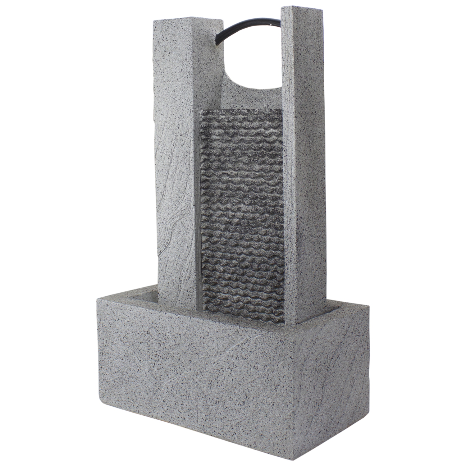 23" Gray Modern Style Rainfall Outdoor Water Fountain