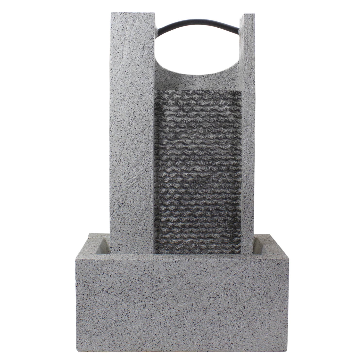 23" Gray Modern Style Rainfall Outdoor Water Fountain