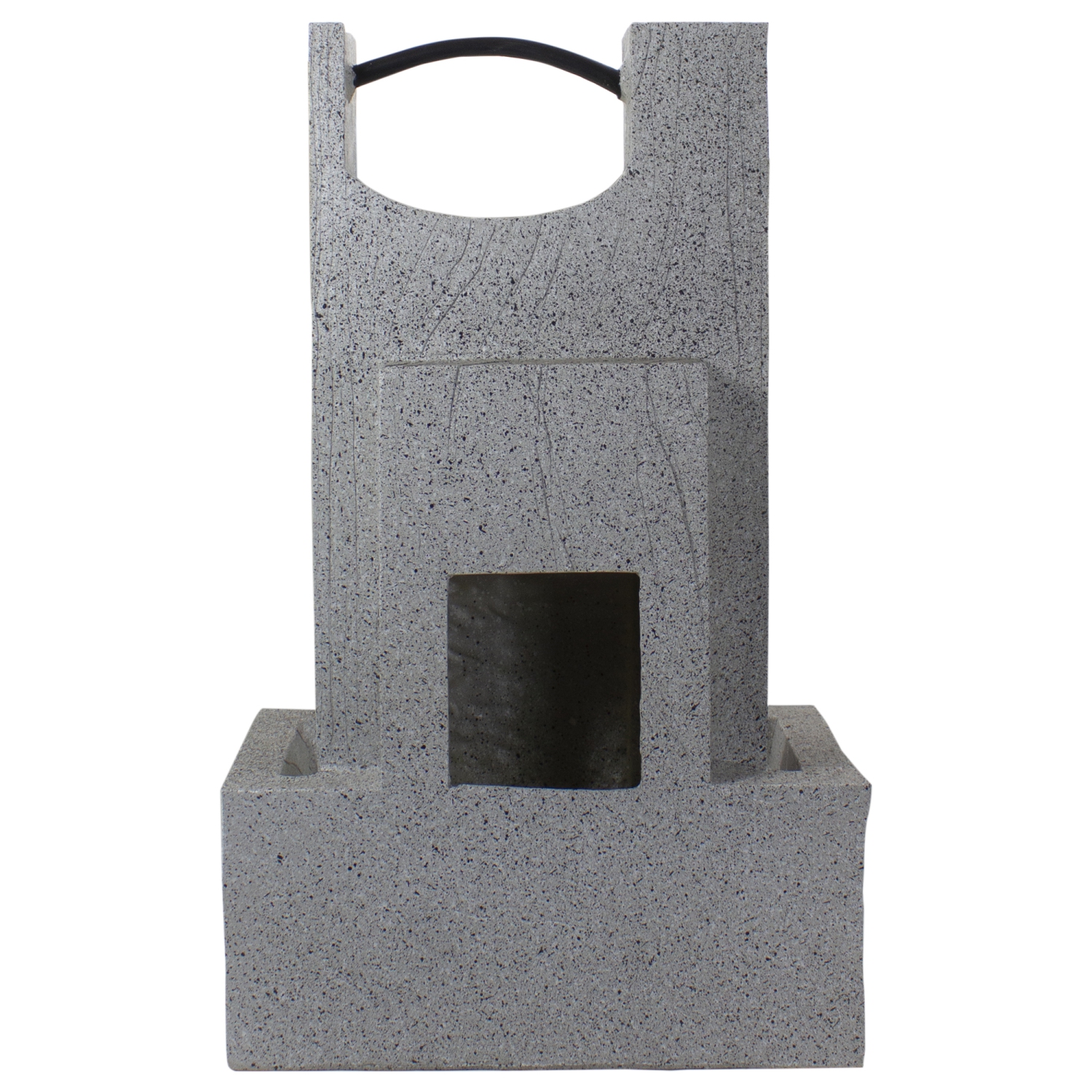 23" Gray Modern Style Rainfall Outdoor Water Fountain