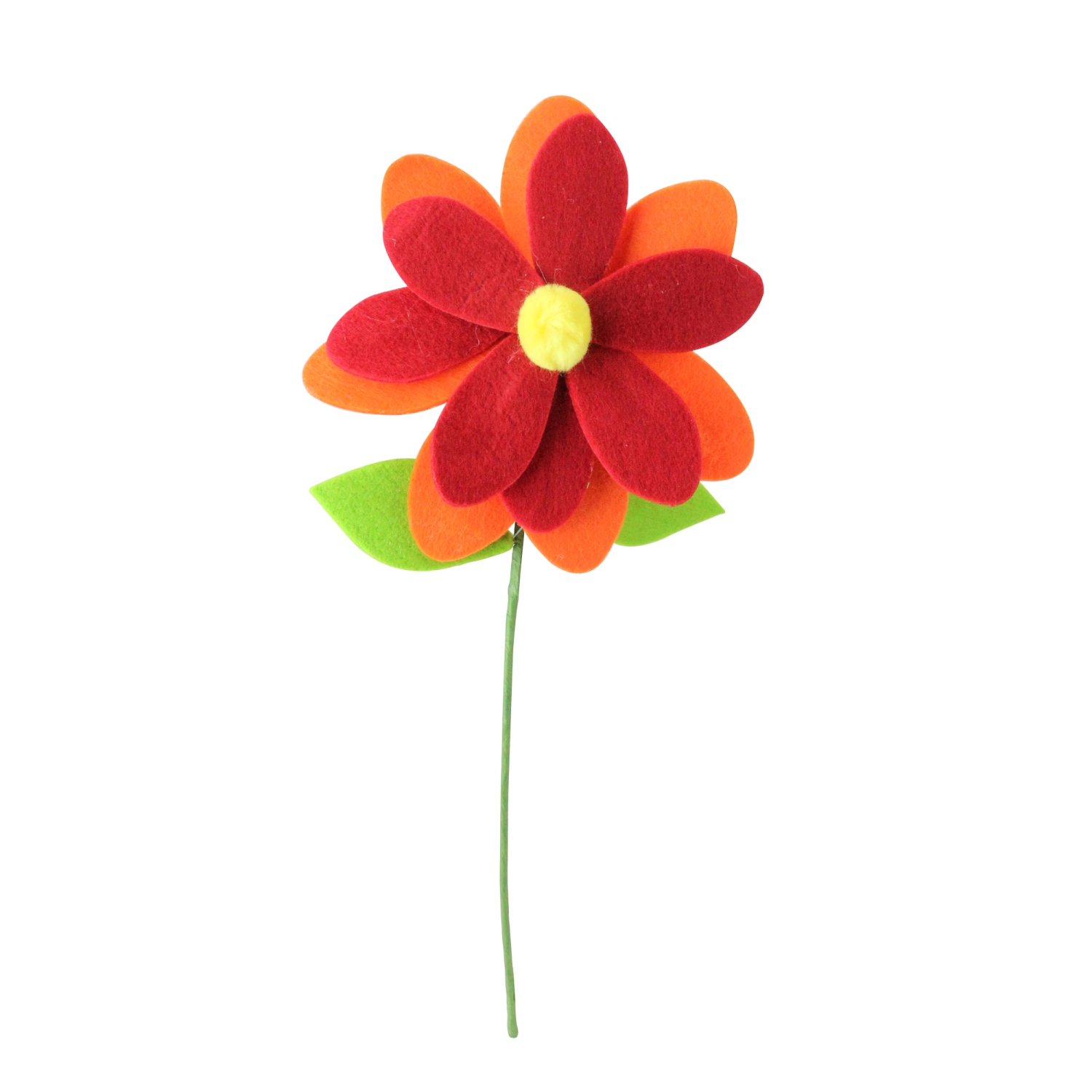 16" Red and Orange Rounded Flower Christmas Spray