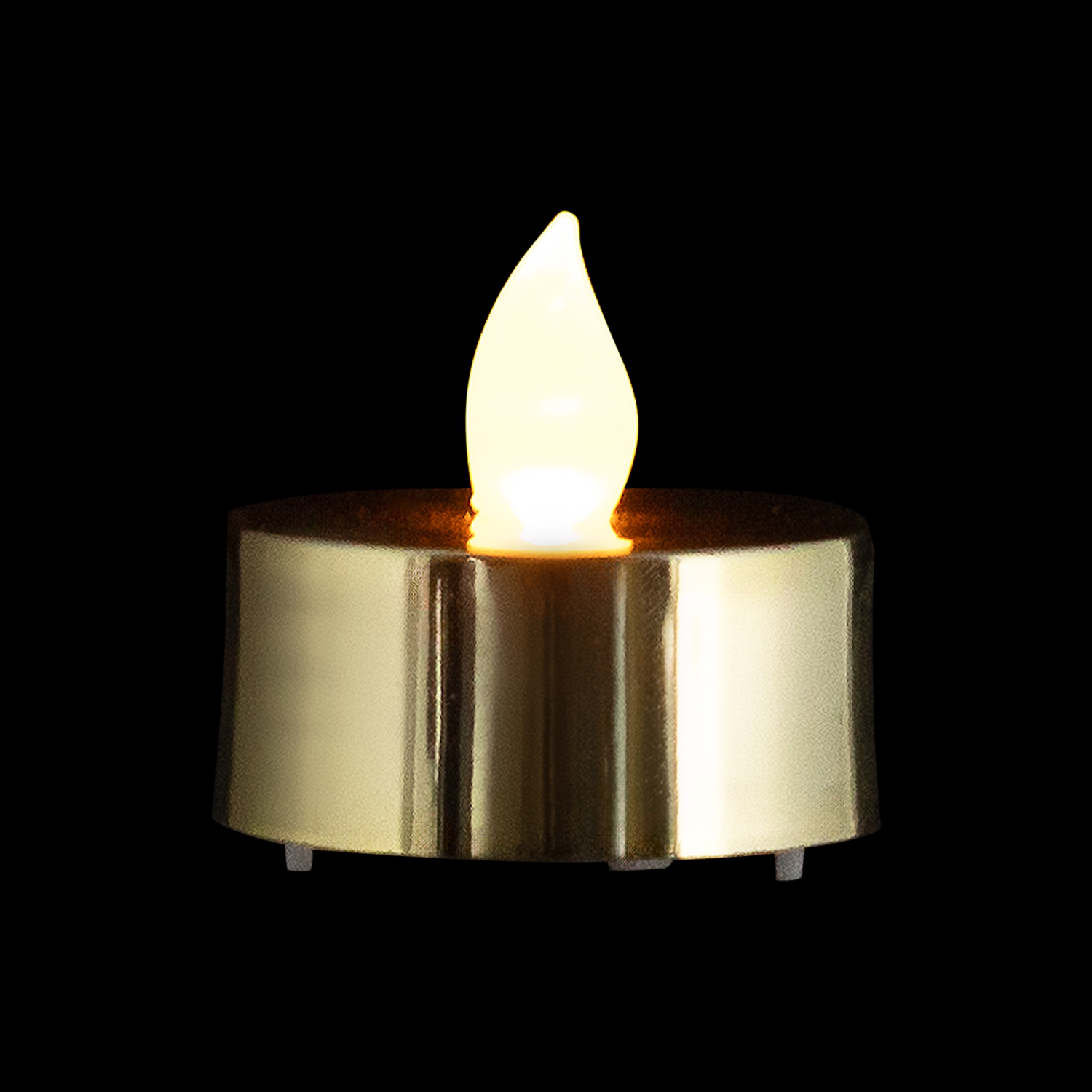 Ensemble de 4 bougies chauffe-plat à flamme scintillante à DEL dorées métalliques