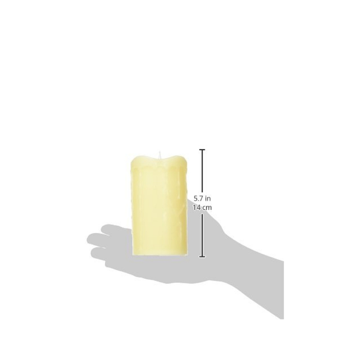 Bougie cylindrique sans flamme illuminée, ivoire, 5.25 po, lumières à DEL blanches