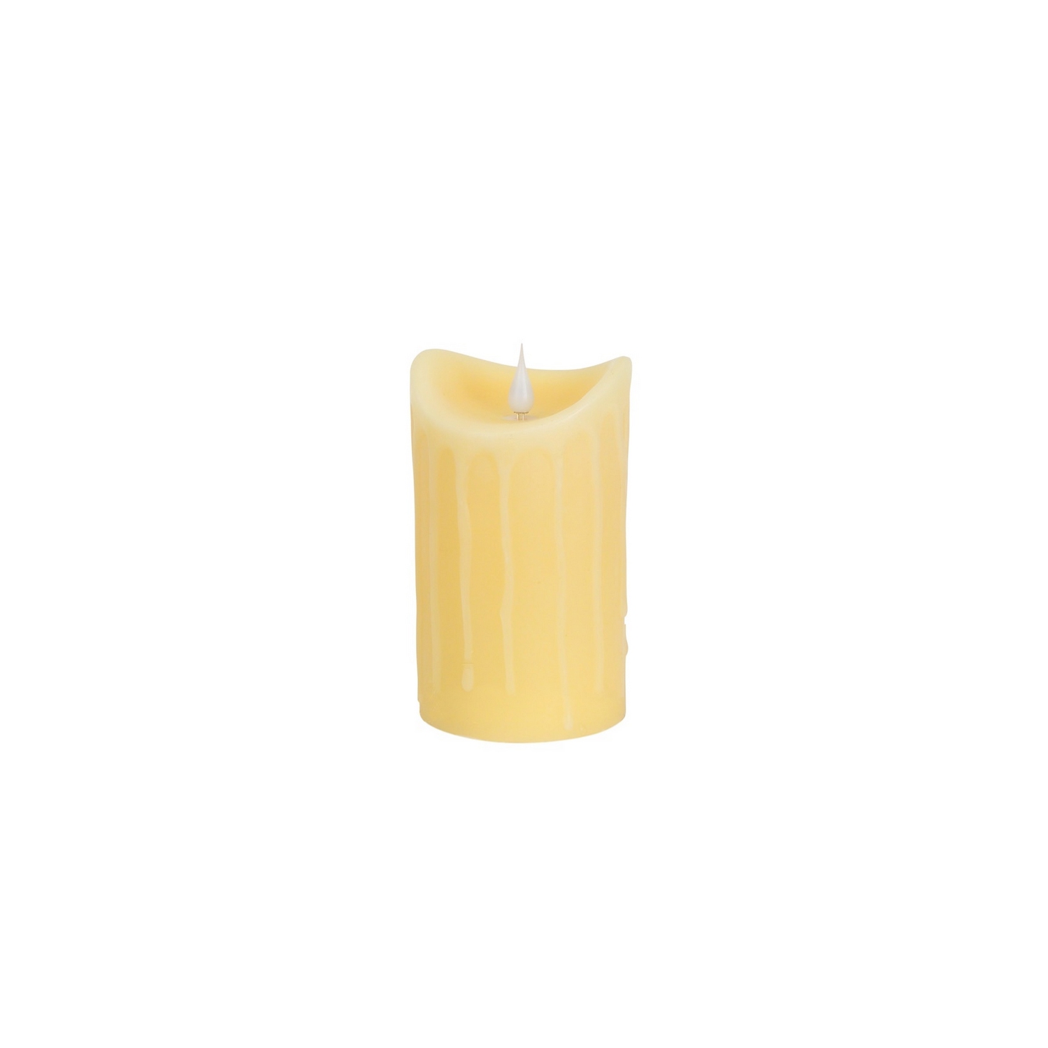 5" Pre-Lit Ivory Battery Operated Flameless LED Pillar Candle