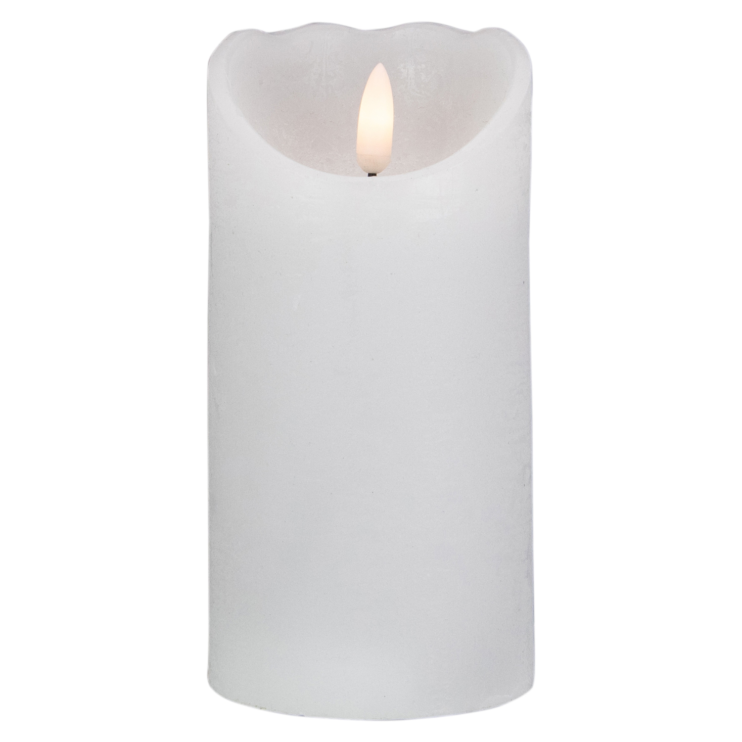 6" LED White Flameless Pillar Christmas Décor Candle