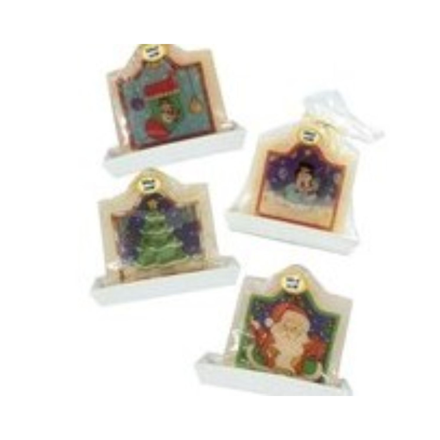 Paquet Club de 72 bougies de Noël blanches et vertes, père Noël, 4.25 po