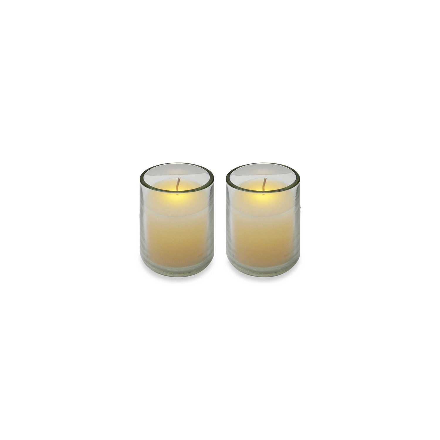 Pack of 2 Cream Battery Operated Flameless LED Flickering Wax Votive Candles