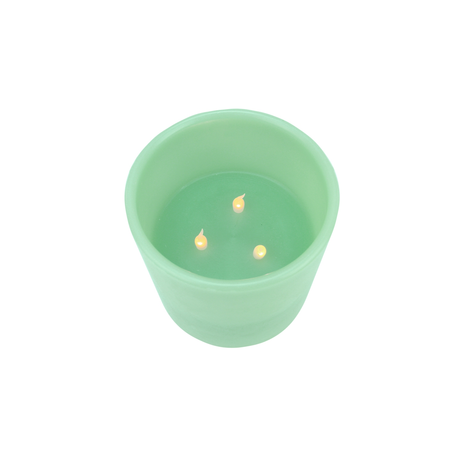 6" Sage Green Battery Operated Flameless LED 3-Wick Flickering Wax Pillar Candle