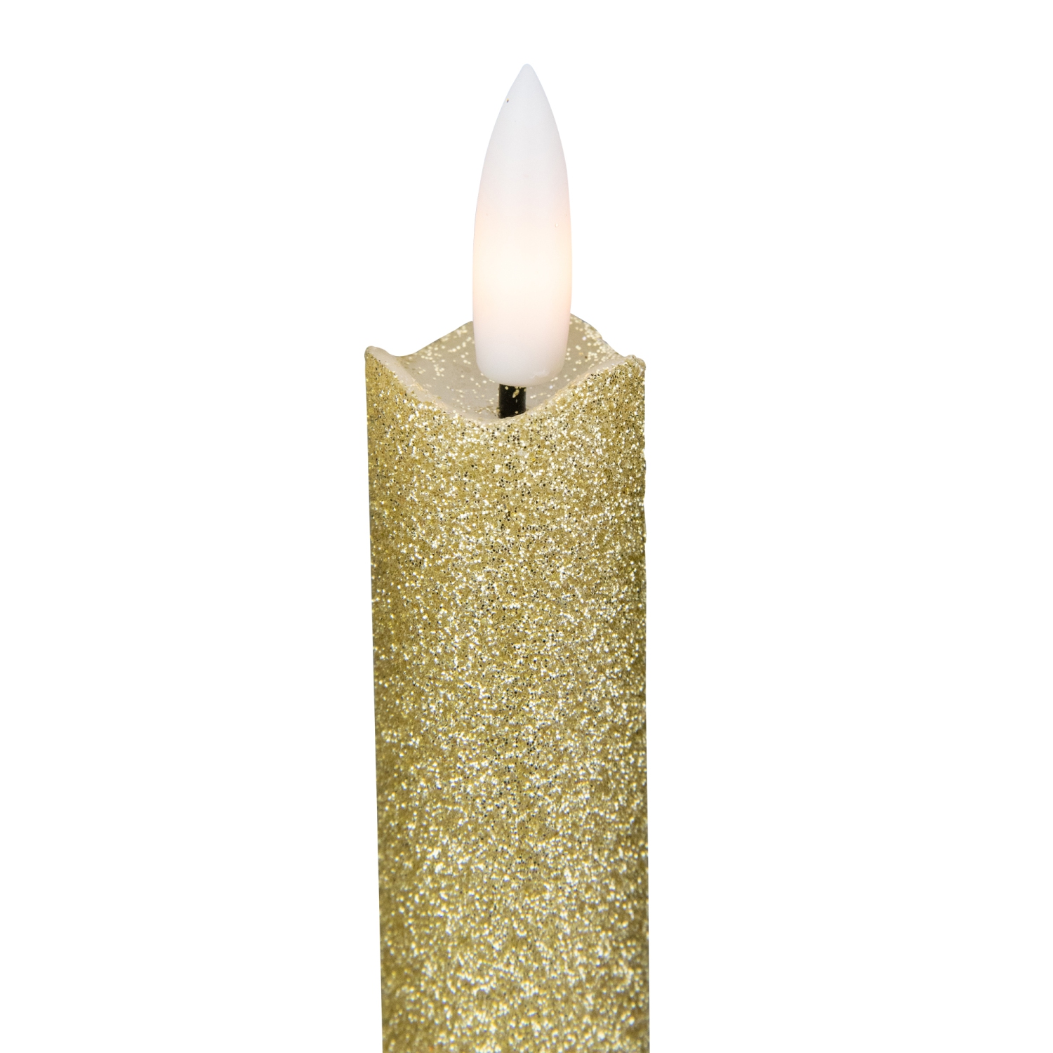 Ensemble de 2 bougies de Noël dorées scintillantes à DEL sans flamme, 11 po