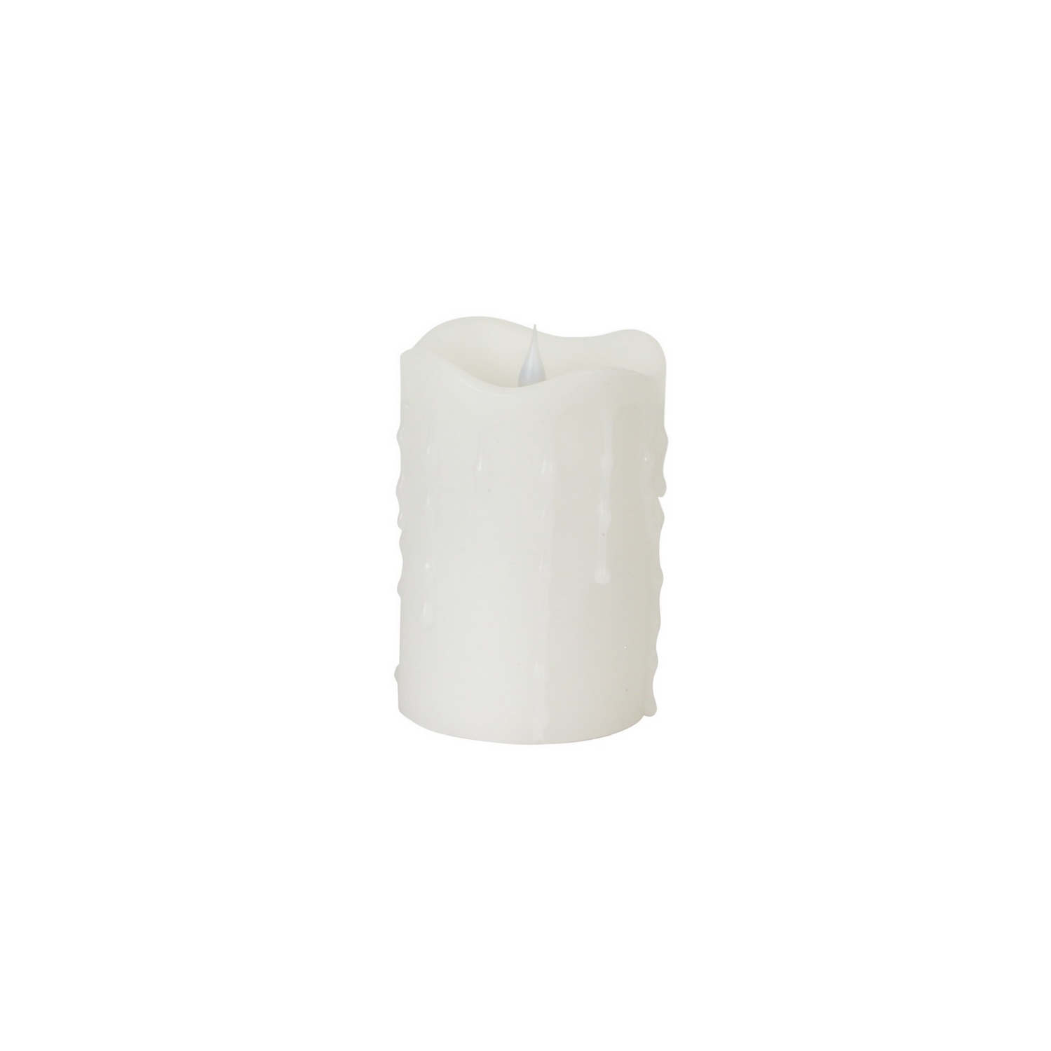 5.25" White Battery Operated Simplux Flameless LED Lighted Pillar Candle with Moving Flame