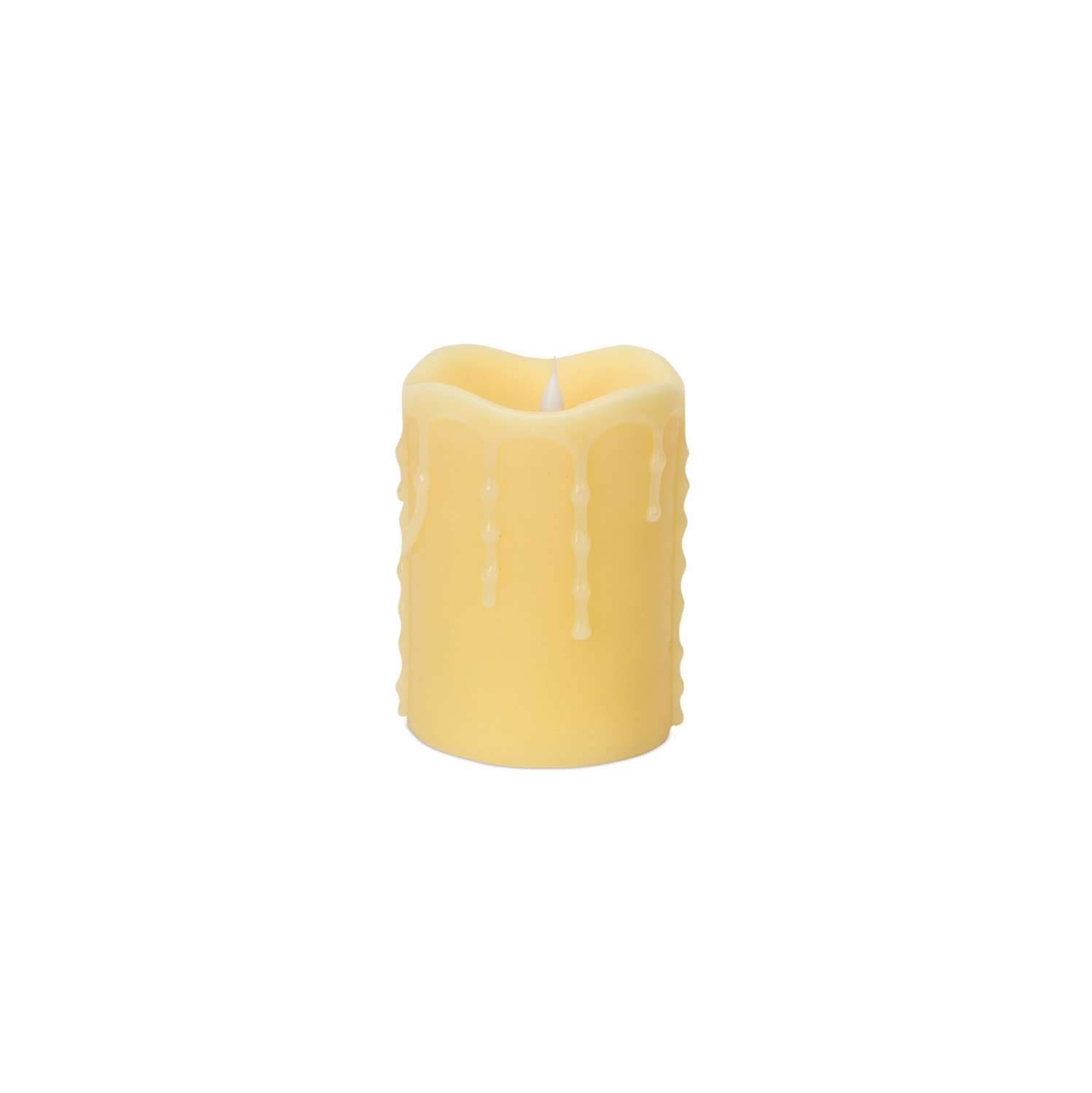 5.25" Battery Operated Ivory Flameless LED Lighted Pillar Candle with Moving Flame