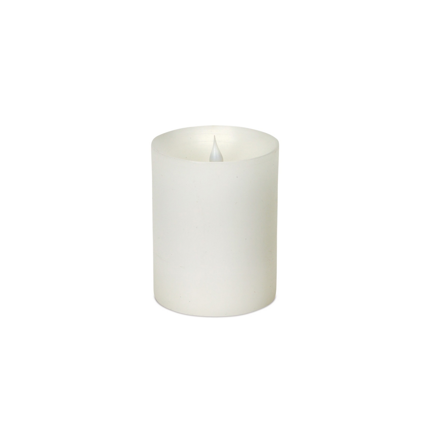 5.25" Battery Operated White Flameless Wax LED Pillar Candle with Moving Flame