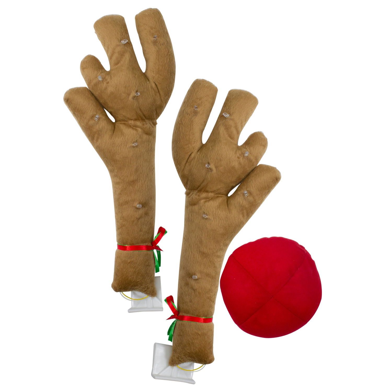 Trousse de décoration de voiture de Noël, renne rouge et brun lumineux, 19 po, taille universelle