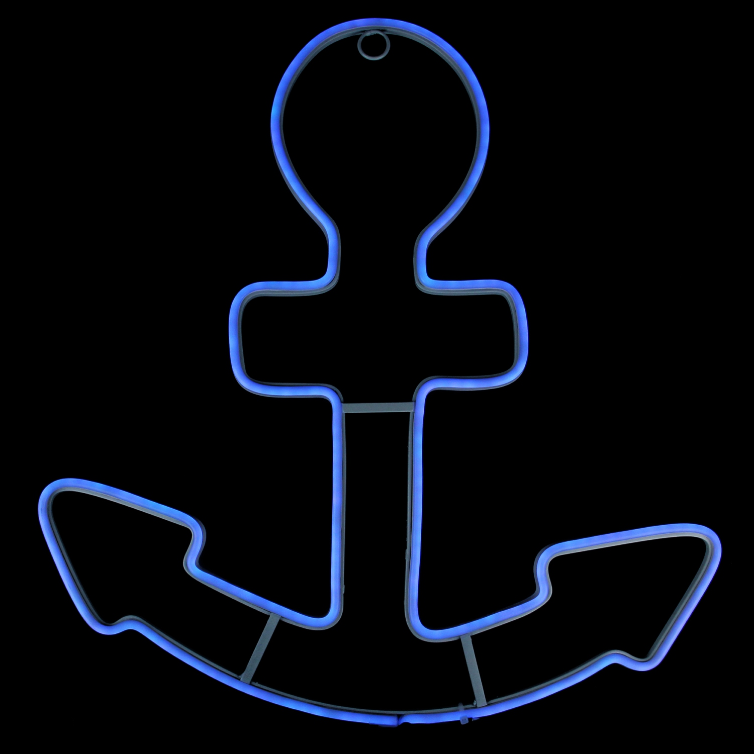17" Neon Blue LED Lighted Anchor Window Silhouette Decor