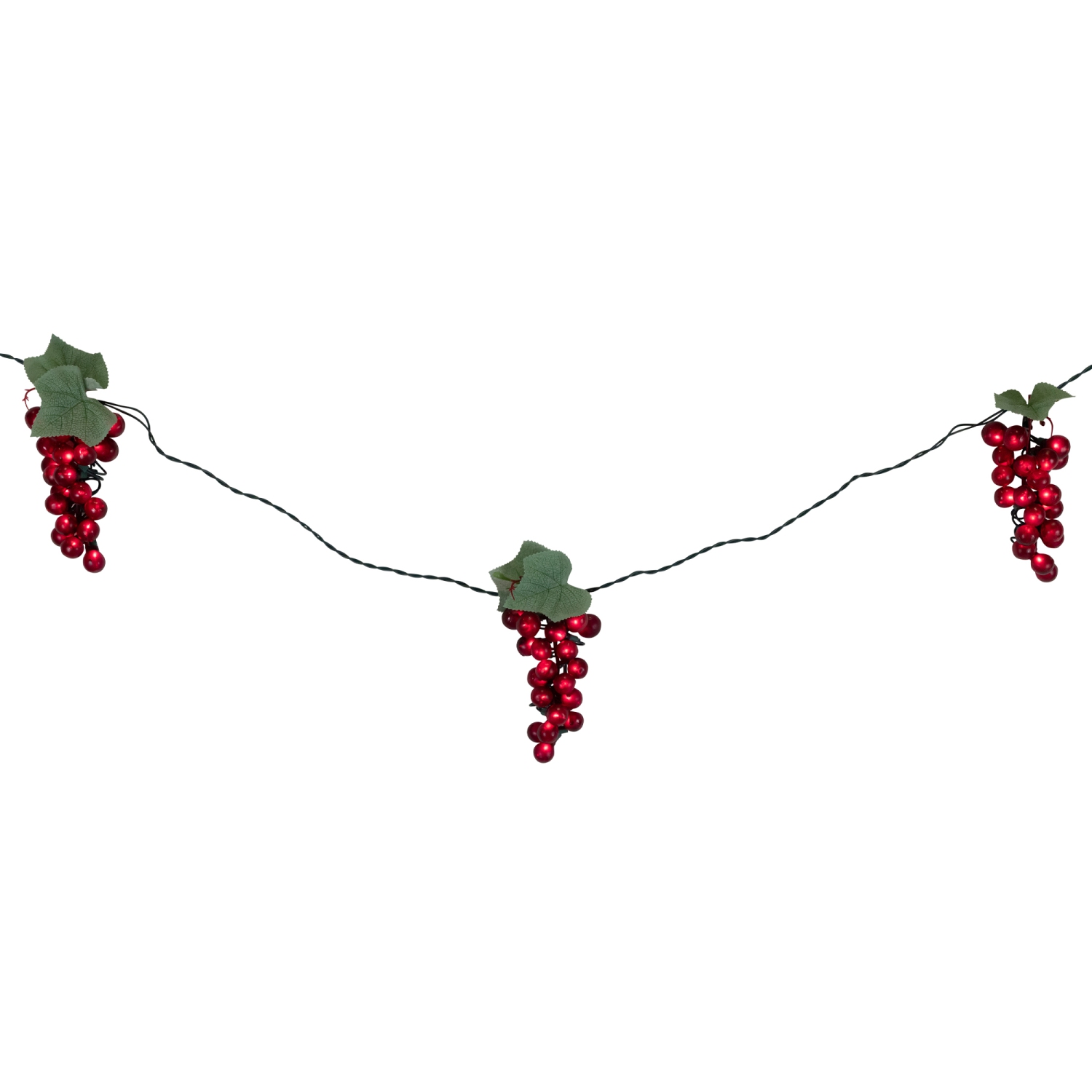 5-Count Red Grape Cluster Outdoor Patio String Light Set - 6ft Green Wire