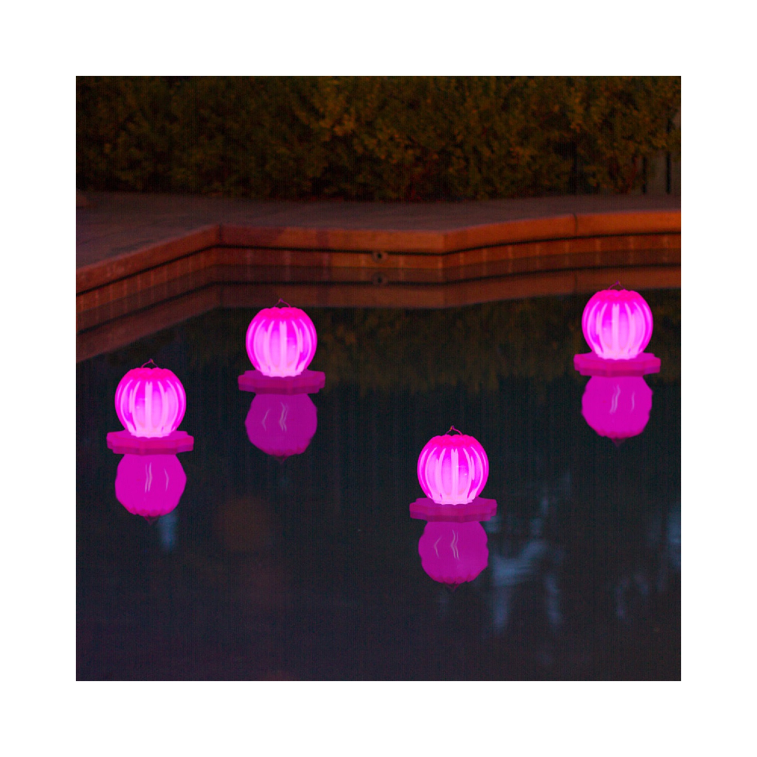 Ensemble de 2 lanternes décoratives d'extérieur suspendues ou flottantes à énergie solaire roses et blanches