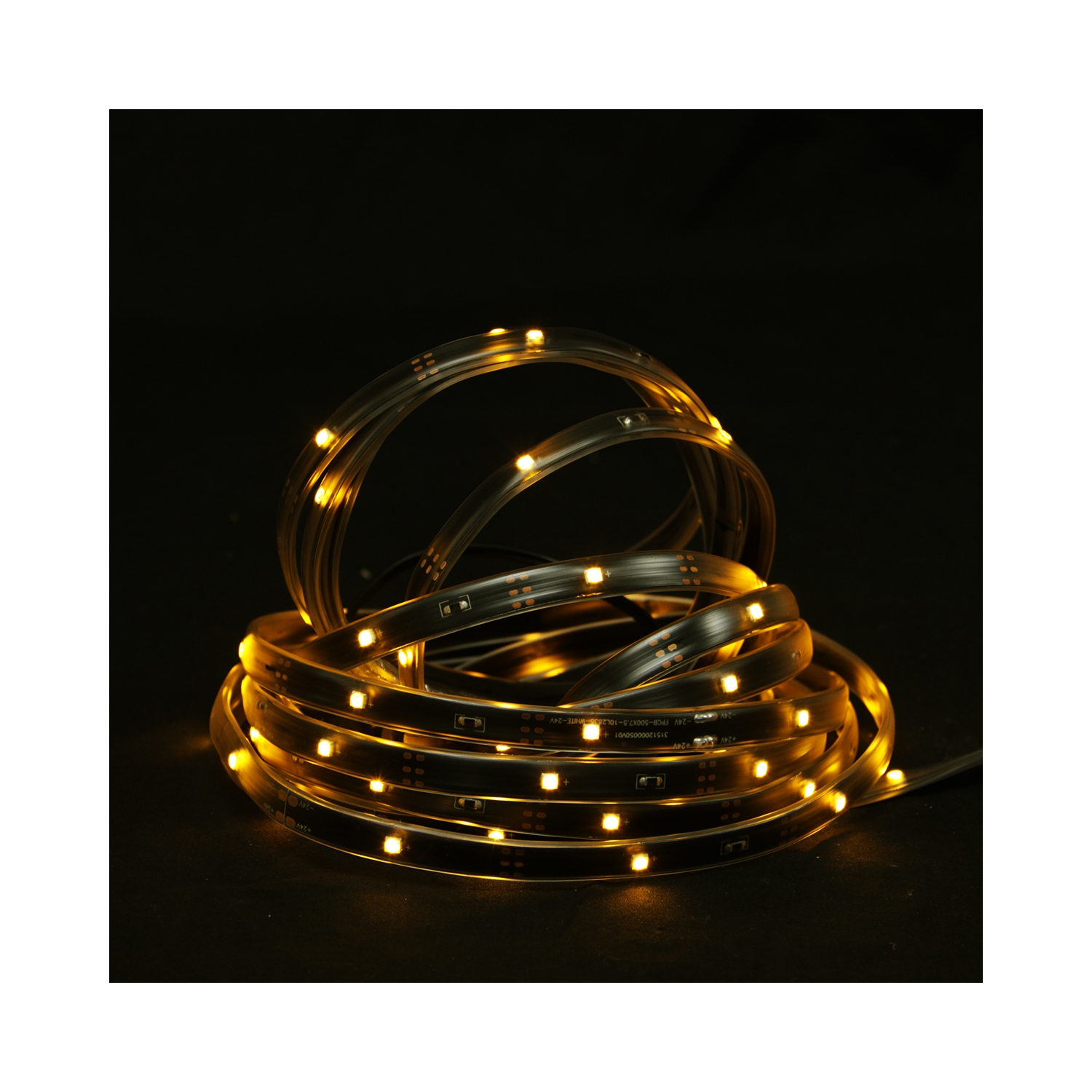 18' Amber LED Outdoor Christmas Linear Tape Lighting - Black Finish