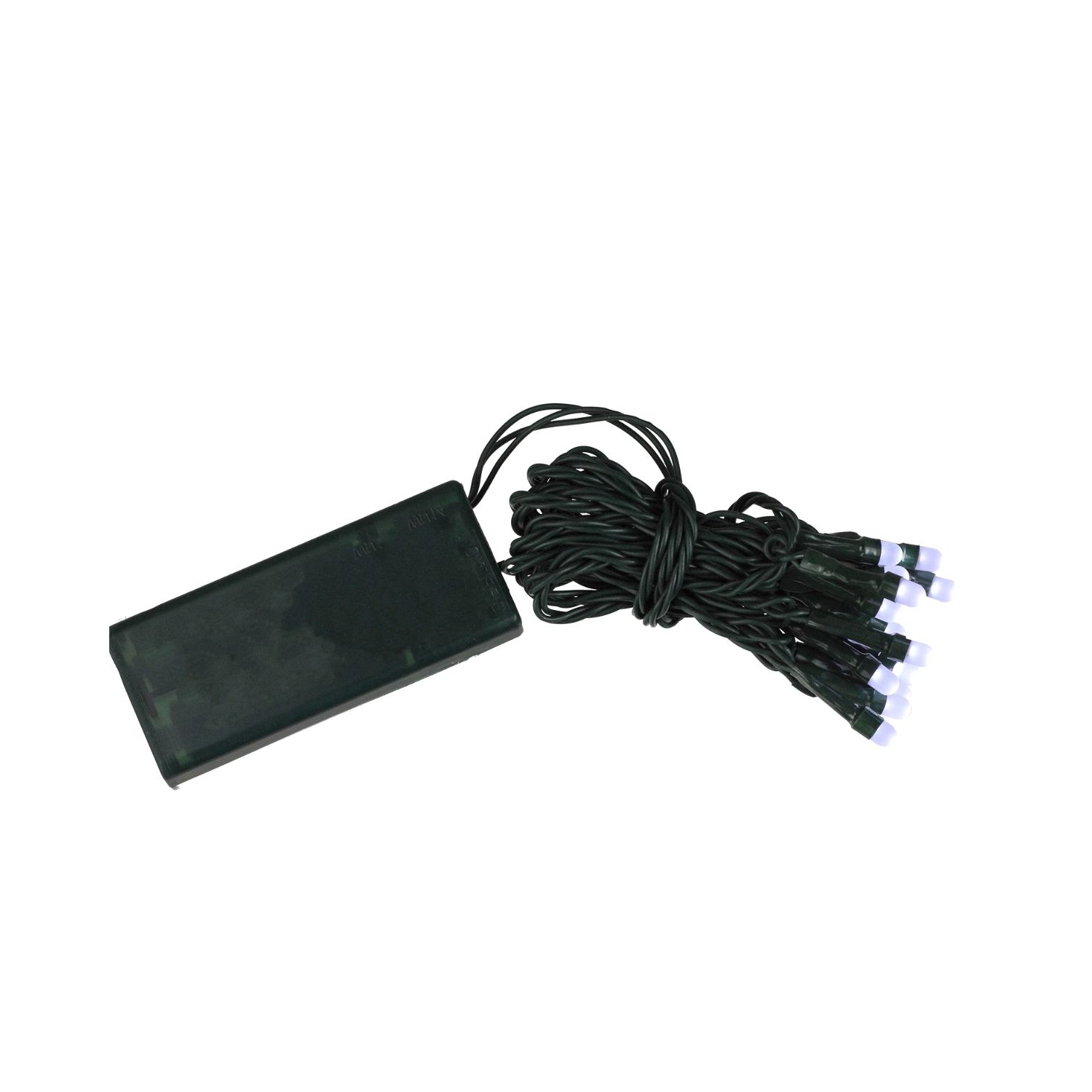 Set of 15 LED Battery Operated Clear Micro Rice Christmas Lights - Green Wire