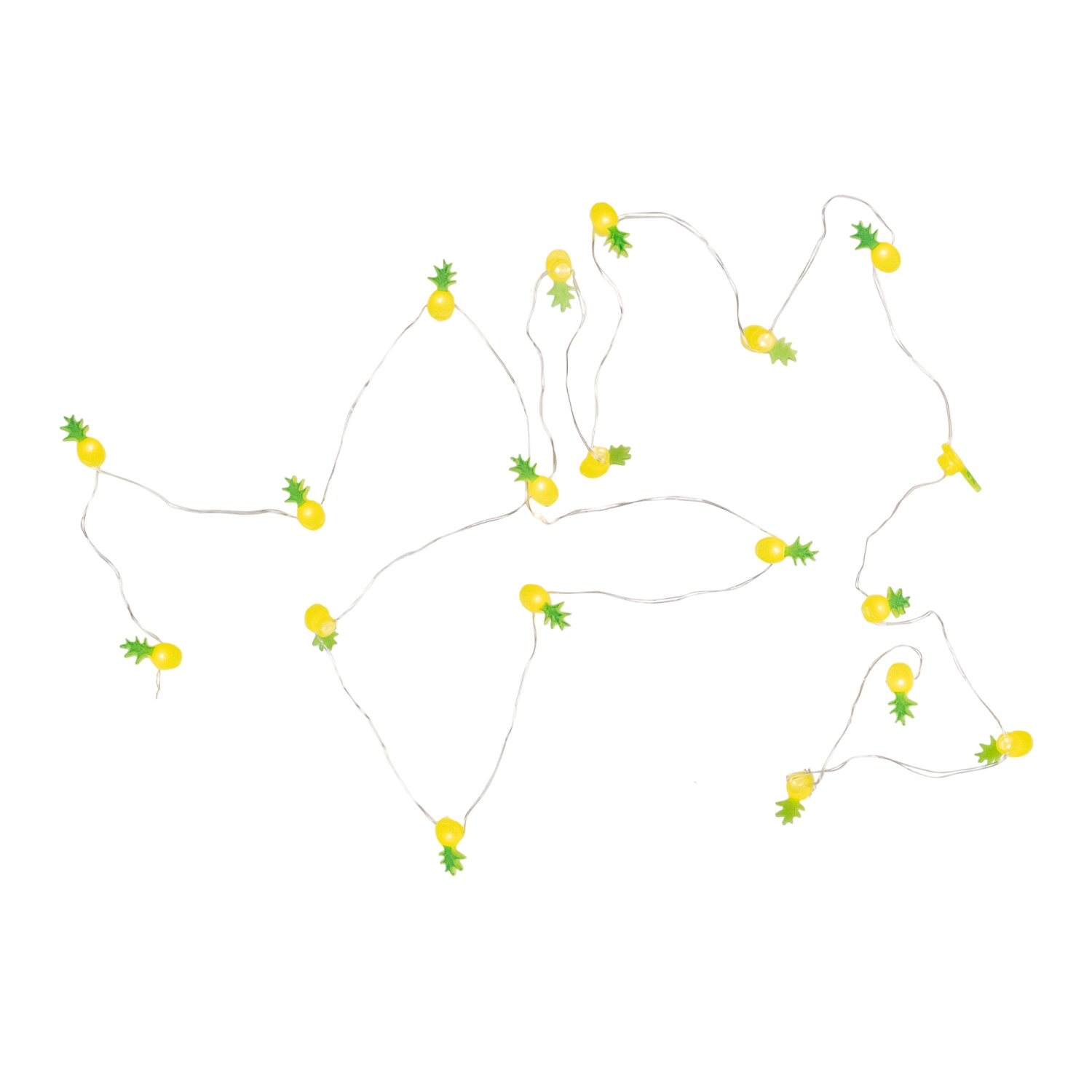 10-Count LED Yellow and Green Pineapple Fairy Lights - Warm White