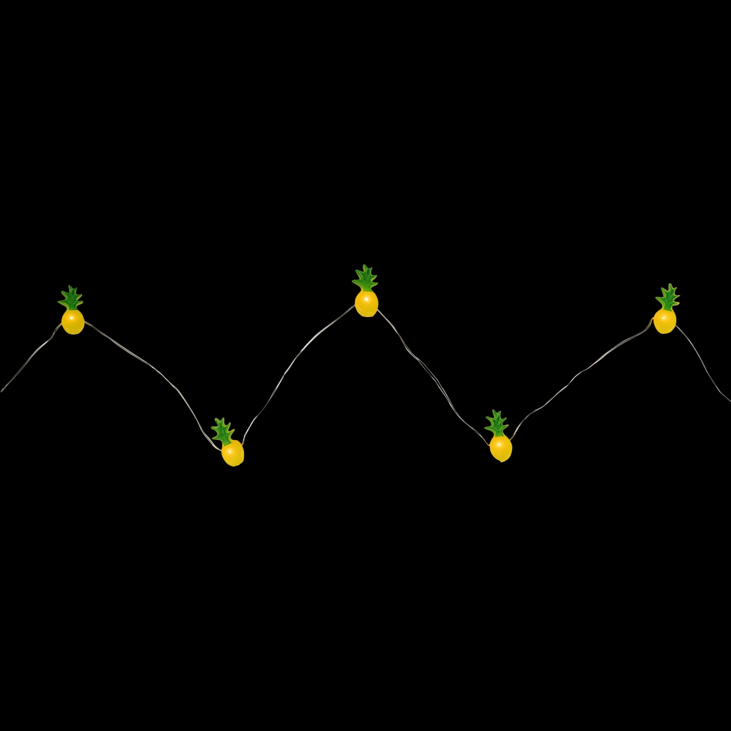 10-Count LED Yellow and Green Pineapple Fairy Lights - Warm White